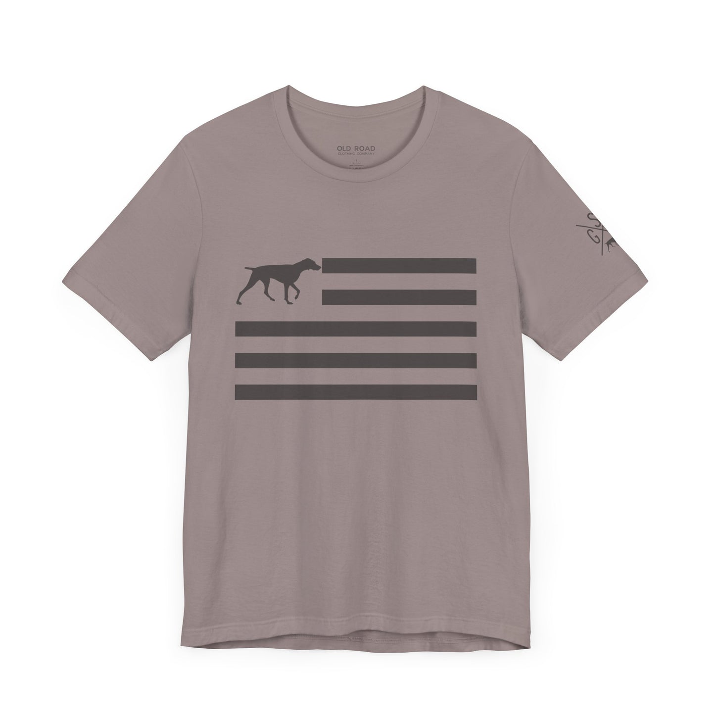 GSP Flag T Shirt | GSP X T Shirt | German Shorthaired Pointer Cross T Shirt | German Shorthaired Pointer Flag T Shirt | Upland Hunting T Shirt | Pheasant Hunting T Shirt | Bird Hunting T Shirt | Fathers Day Hunting Gift