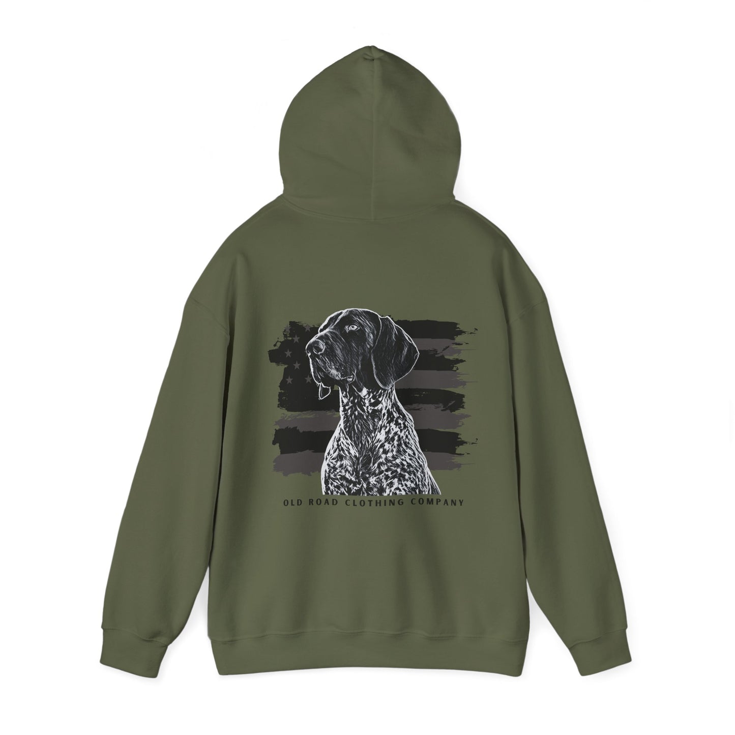 GSP Hoodie | German Wirehaired Pointer | American Flag Hoodie | American Flag Hunting Hoodie | Bird Hunting Hoodie | Pheasant Hunting Hoodie