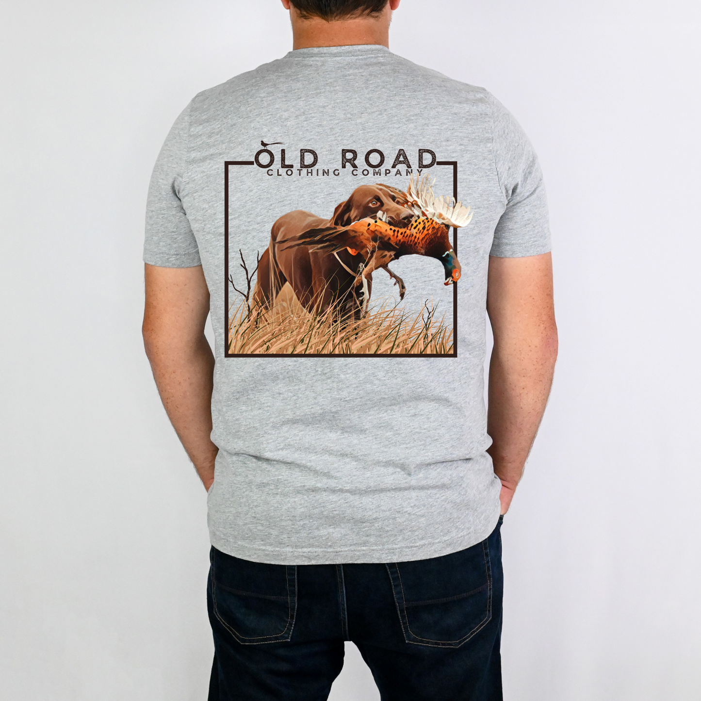 Labrador Retriever Pheasant Hunting T Shirt | Lab Retrieving Pheasant | Duck Hunting | Hunting Dog Shirt | Chocolate Lab | Upland Hunting