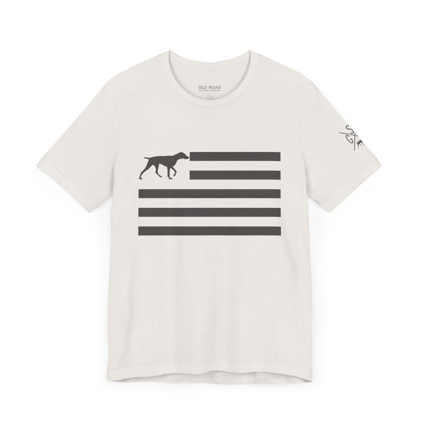 GSP Flag T Shirt | GSP X T Shirt | German Shorthaired Pointer Cross T Shirt | German Shorthaired Pointer Flag T Shirt | Upland Hunting T Shirt | Pheasant Hunting T Shirt | Bird Hunting T Shirt | Fathers Day Hunting Gift