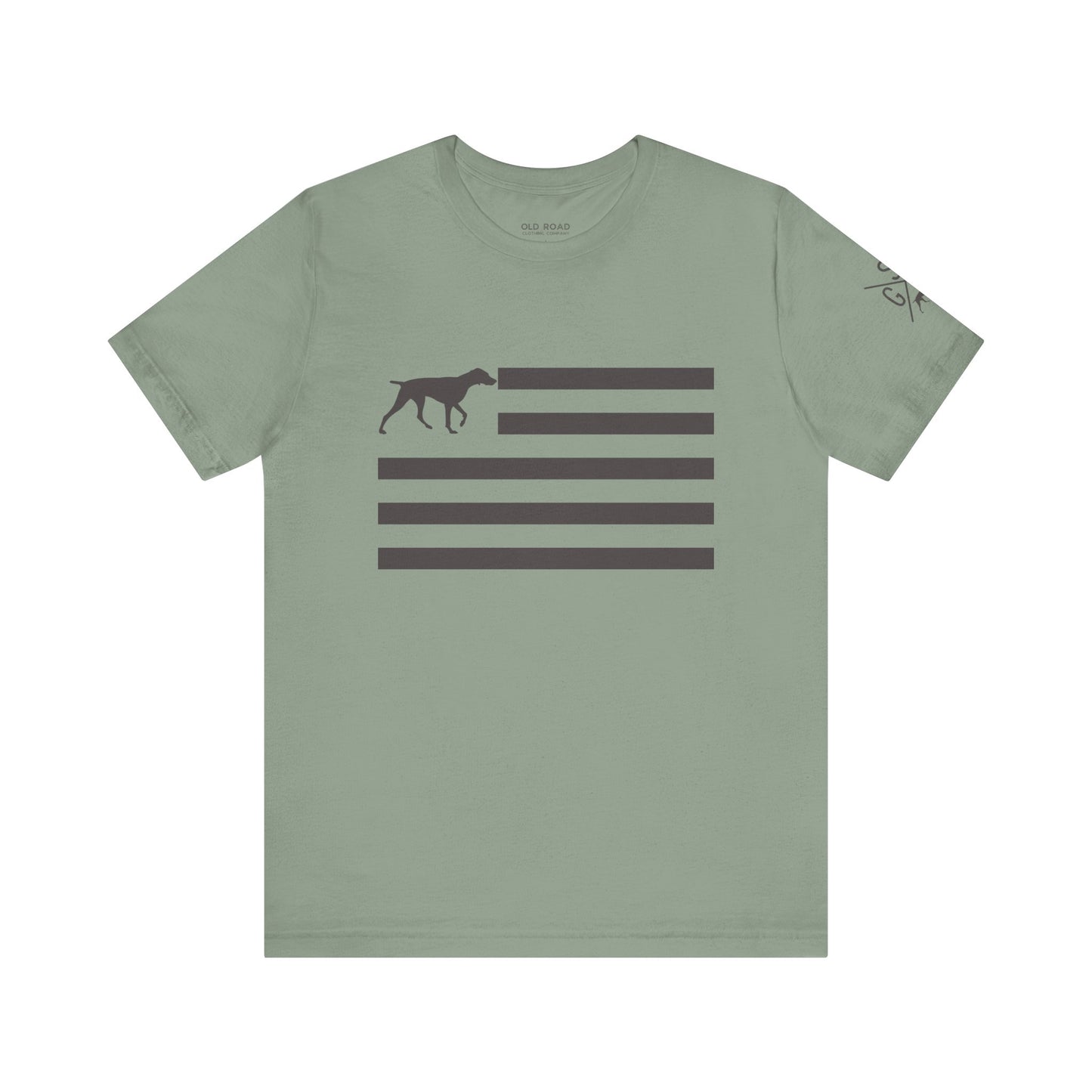GSP Flag T Shirt | GSP X T Shirt | German Shorthaired Pointer Cross T Shirt | German Shorthaired Pointer Flag T Shirt | Upland Hunting T Shirt | Pheasant Hunting T Shirt | Bird Hunting T Shirt | Fathers Day Hunting Gift