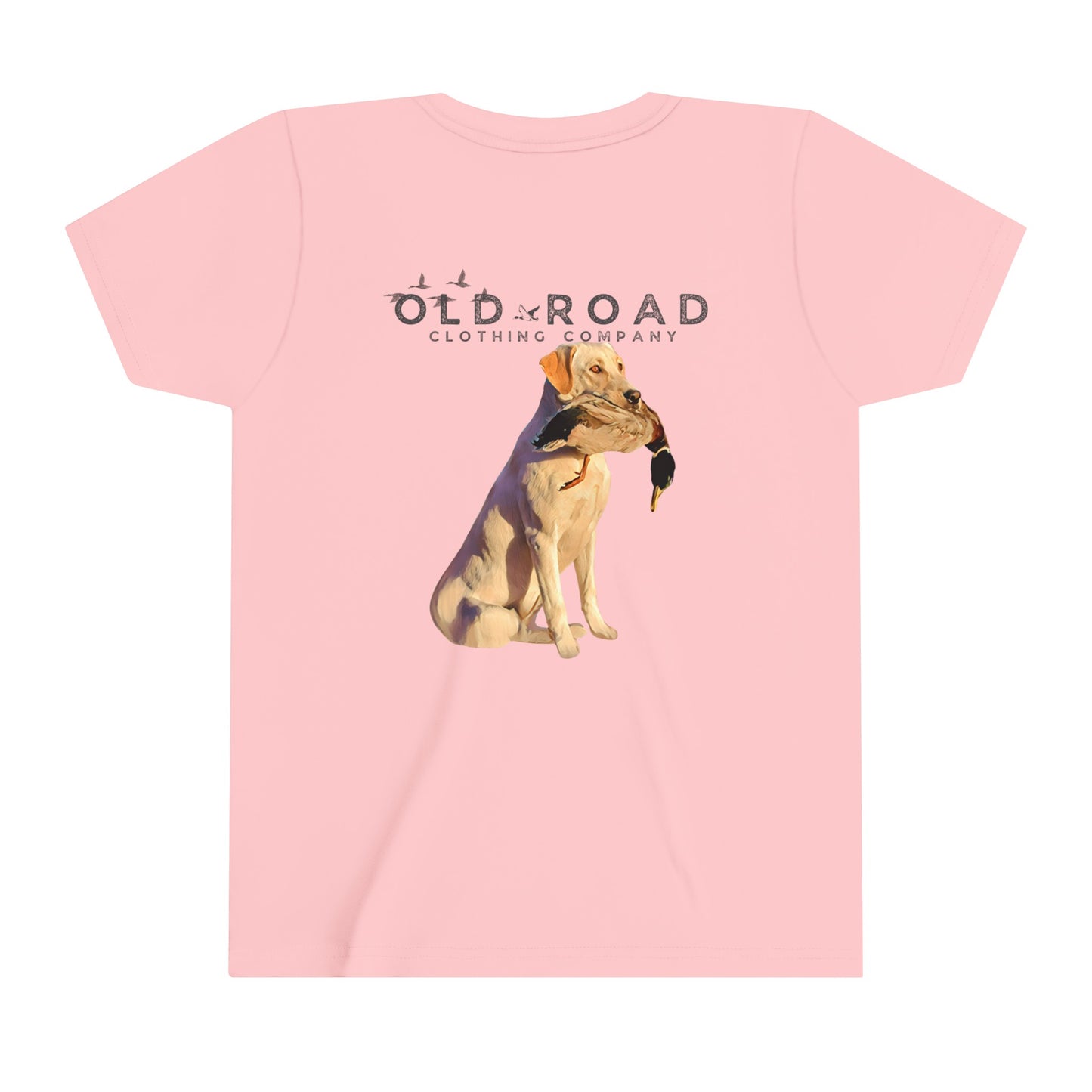 Youth Labrador Retriever Holding Duck | Youth Duck Hunting T Shirt | Youth Waterfowl T Shirt | Unisex T Shirt | Yellow Lab | Hunting Matching T Shirts