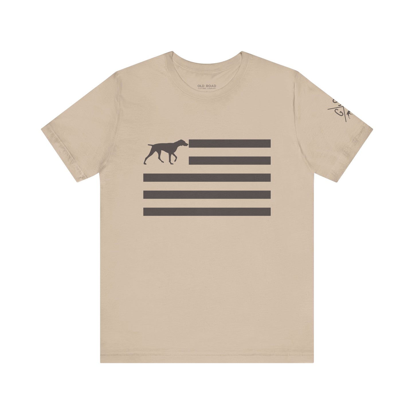 GSP Flag T Shirt | GSP X T Shirt | German Shorthaired Pointer Cross T Shirt | German Shorthaired Pointer Flag T Shirt | Upland Hunting T Shirt | Pheasant Hunting T Shirt | Bird Hunting T Shirt | Fathers Day Hunting Gift