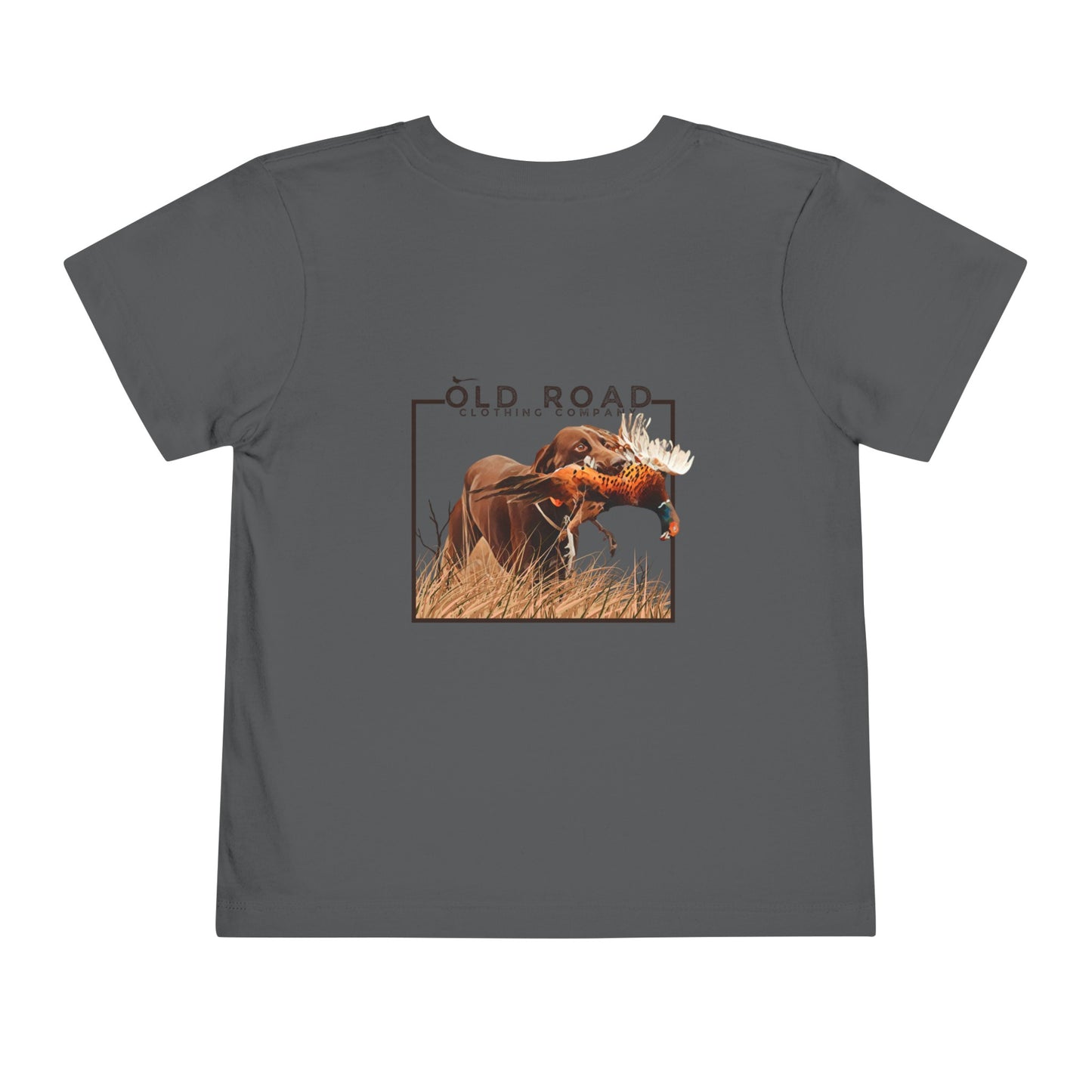 Toddler Labrador Retriever Pheasant Hunting T Shirt | Lab Retrieving Pheasant | Duck Hunting | Hunting Dog Shirt | Chocolate Lab | Upland Hunting