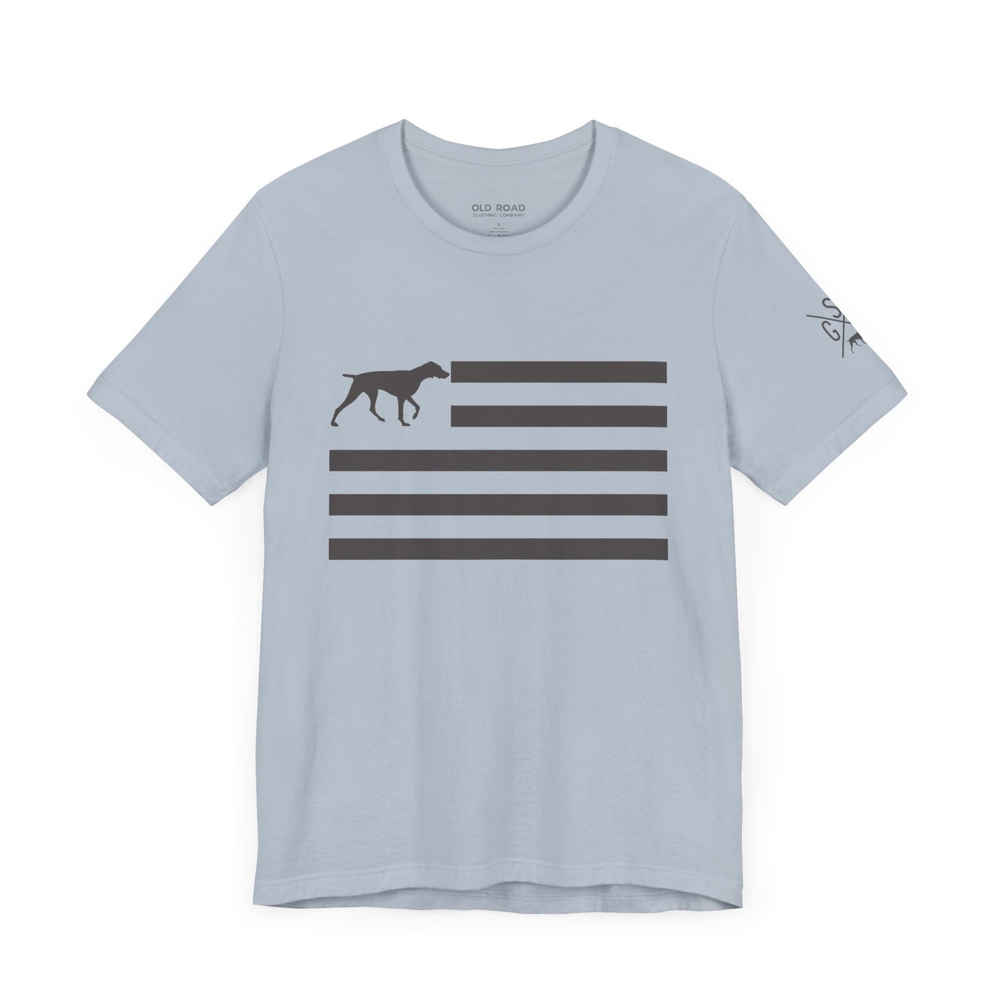 GSP Flag T Shirt | GSP X T Shirt | German Shorthaired Pointer Cross T Shirt | German Shorthaired Pointer Flag T Shirt | Upland Hunting T Shirt | Pheasant Hunting T Shirt | Bird Hunting T Shirt | Fathers Day Hunting Gift