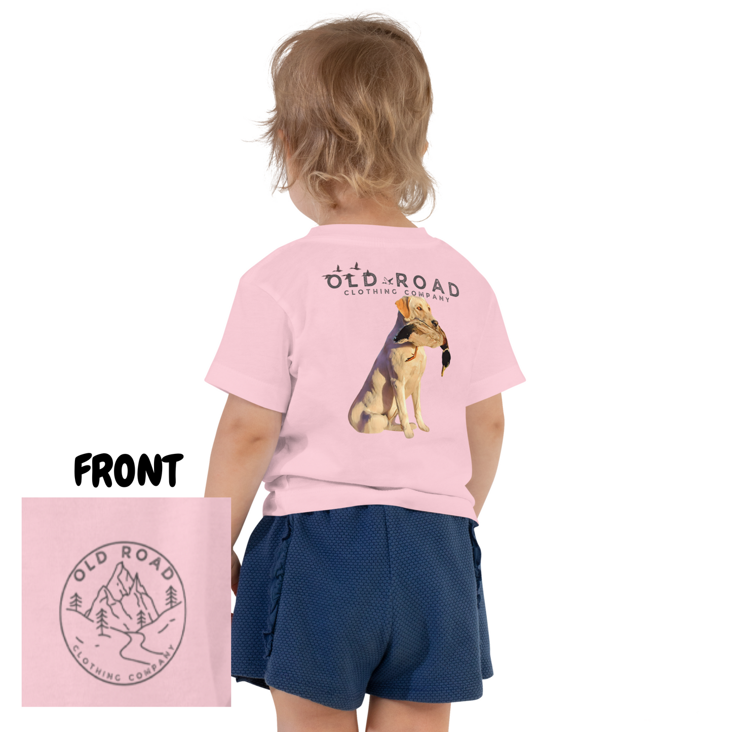 Toddler Labrador Retriever Holding Duck | Toddler Duck Hunting T Shirt | Toddler Waterfowl T Shirt | Unisex T Shirt | Yellow Lab | Matching T Shirts