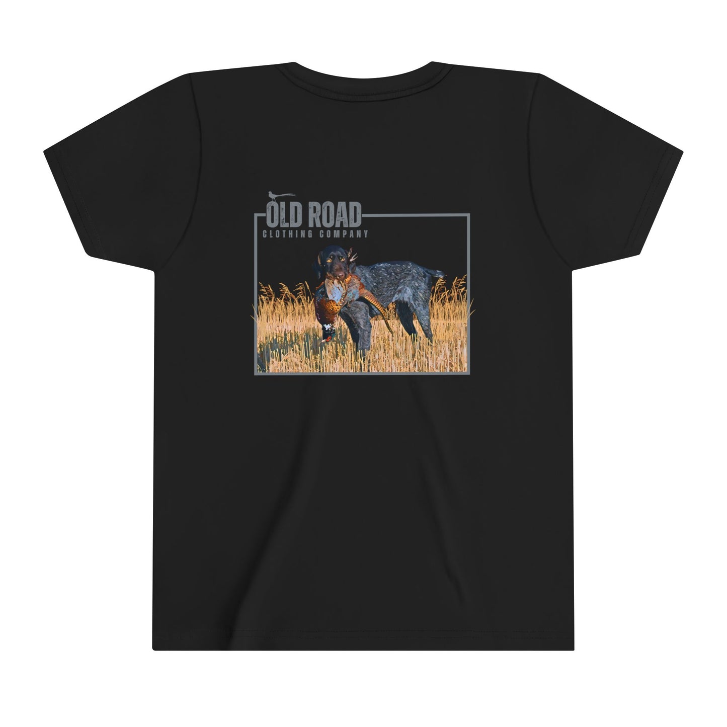 GSP Holding Pheasant Youth T Shirt | Pheasant Hunting German Shorthaired Pointer | Pheasant Hunting Hoodie | Bird Hunting | Bird Dogs | Hunting Dog