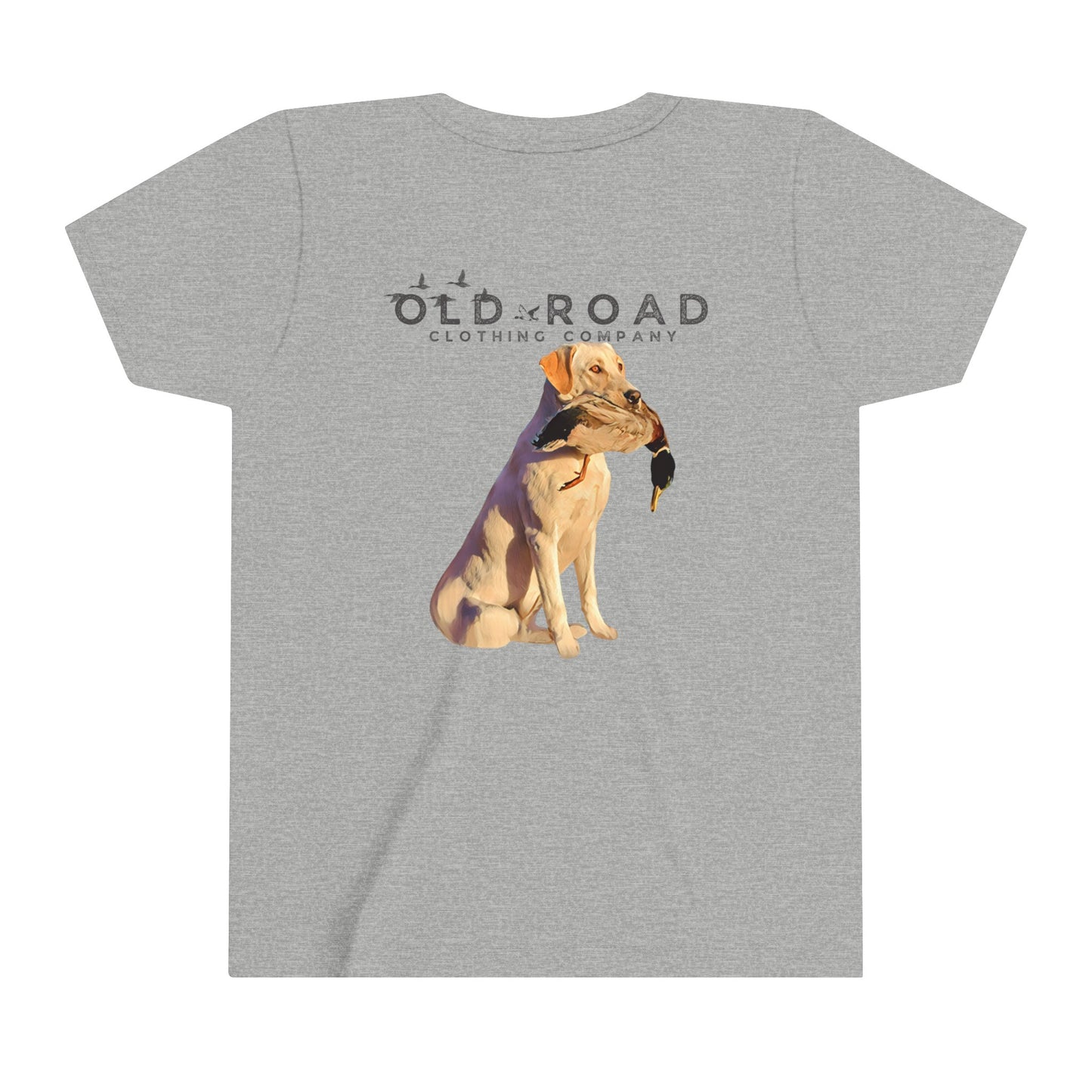 Youth Labrador Retriever Holding Duck | Youth Duck Hunting T Shirt | Youth Waterfowl T Shirt | Unisex T Shirt | Yellow Lab | Hunting Matching T Shirts