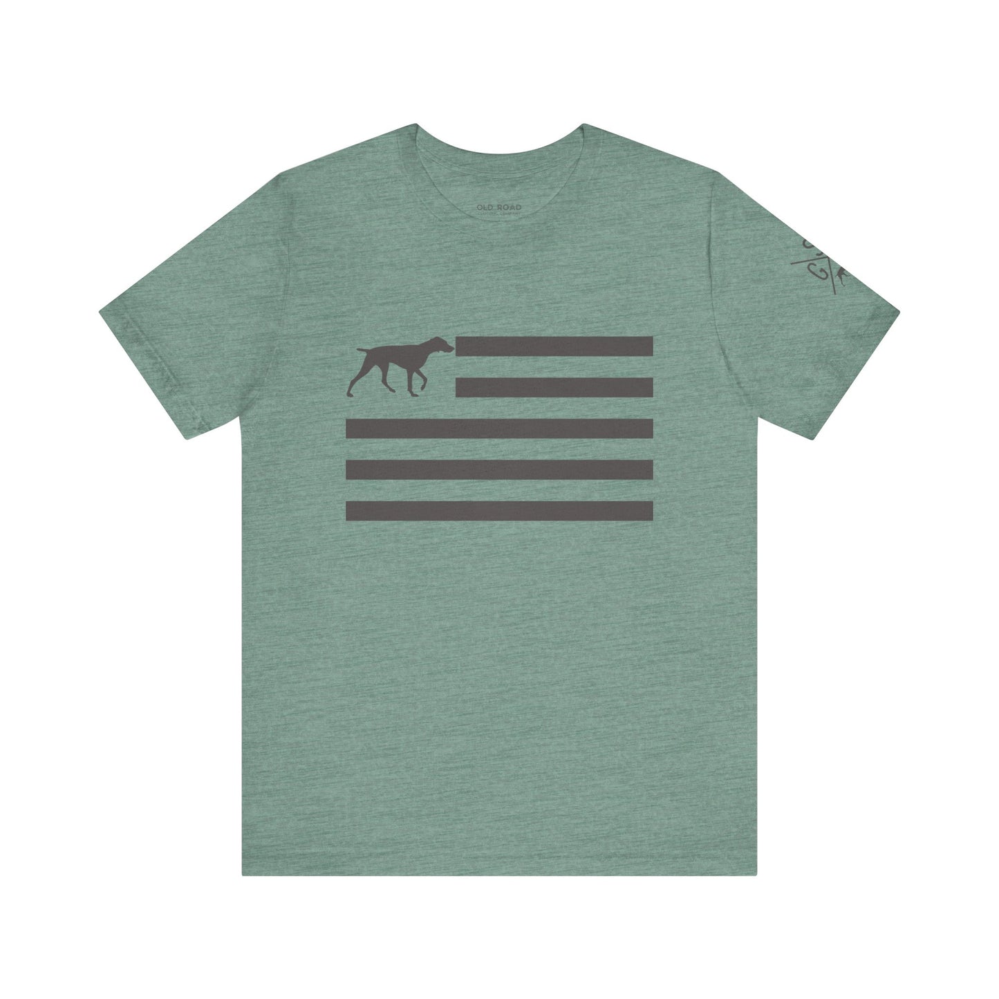 GSP Flag T Shirt | GSP X T Shirt | German Shorthaired Pointer Cross T Shirt | German Shorthaired Pointer Flag T Shirt | Upland Hunting T Shirt | Pheasant Hunting T Shirt | Bird Hunting T Shirt | Fathers Day Hunting Gift