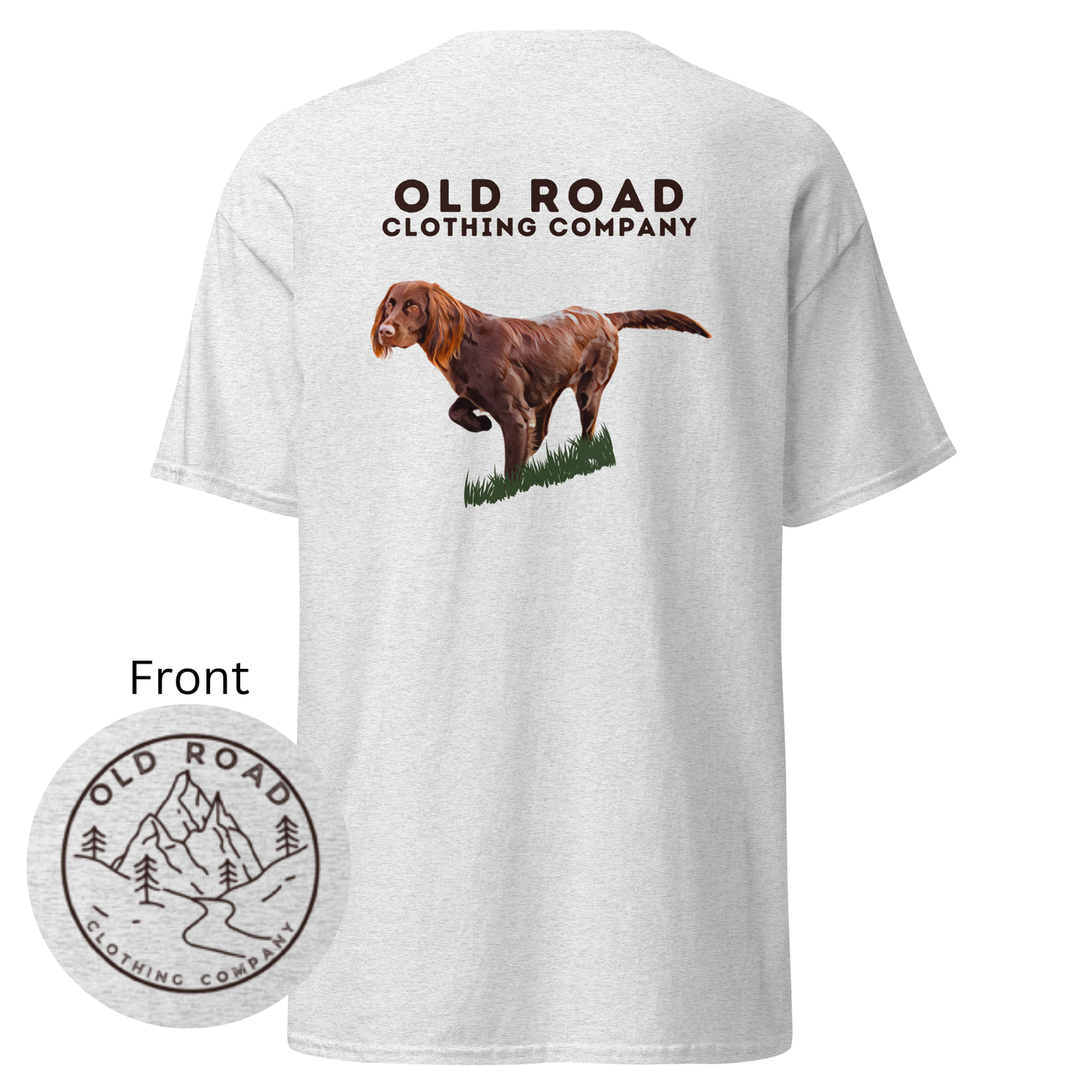 Brittany Dog Pointing | Working Brittany Spaniel Dog T Shirt | Pheasant Hunting T Shirt | Upland Hunting T Shirt | Mens Hunting T Shirt | Bird Hunting T Shirt