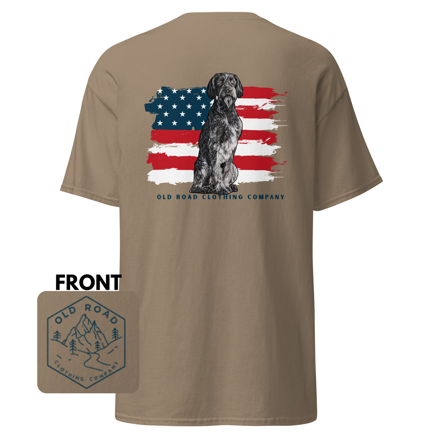 German Wiredhair Pointer Shirt | American Flag T Shirt | GWP T Shirt | Hunting Dog T Shirt | Bird Hunting T Shirt | Upland Hunting | Waterfowl Hunting