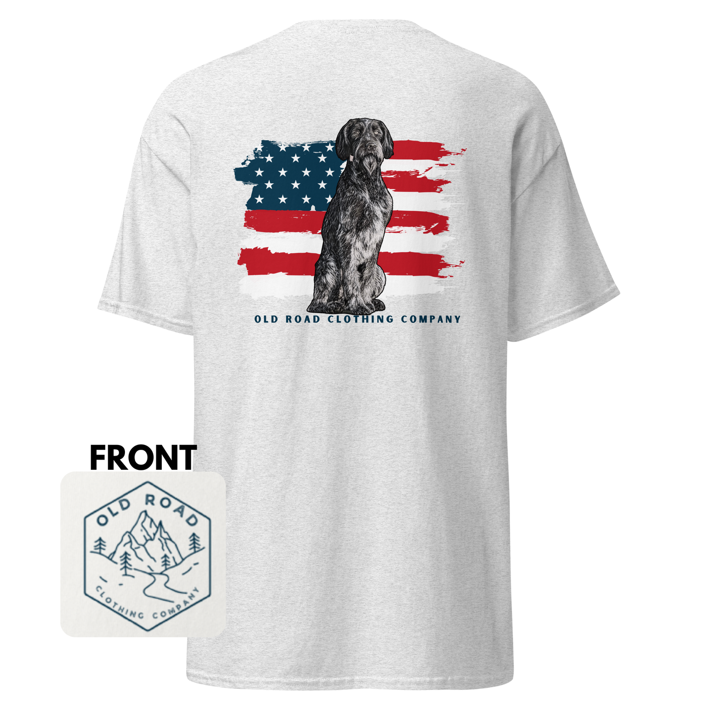 German Wiredhair Pointer Shirt | American Flag T Shirt | GWP T Shirt | Hunting Dog T Shirt | Bird Hunting T Shirt | Upland Hunting | Waterfowl Hunting
