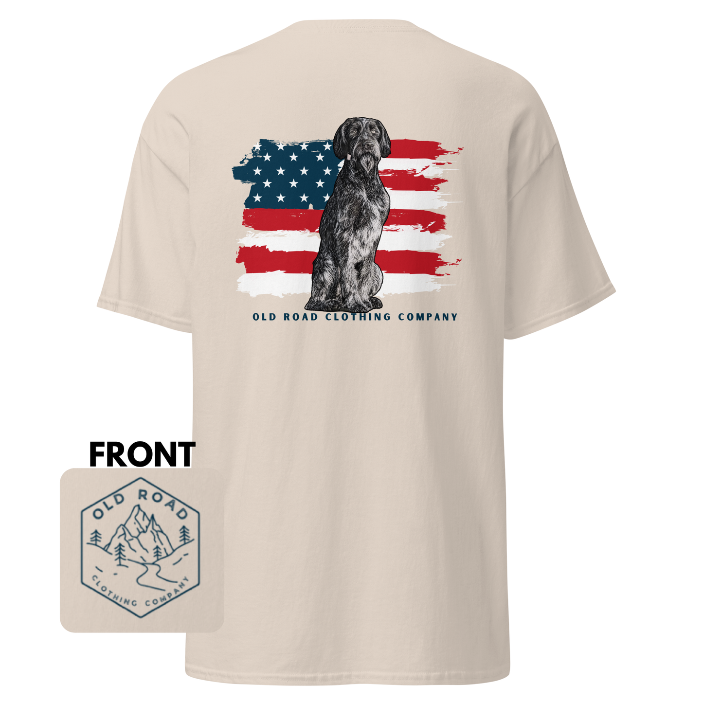 German Wiredhair Pointer Shirt | American Flag T Shirt | GWP T Shirt | Hunting Dog T Shirt | Bird Hunting T Shirt | Upland Hunting | Waterfowl Hunting