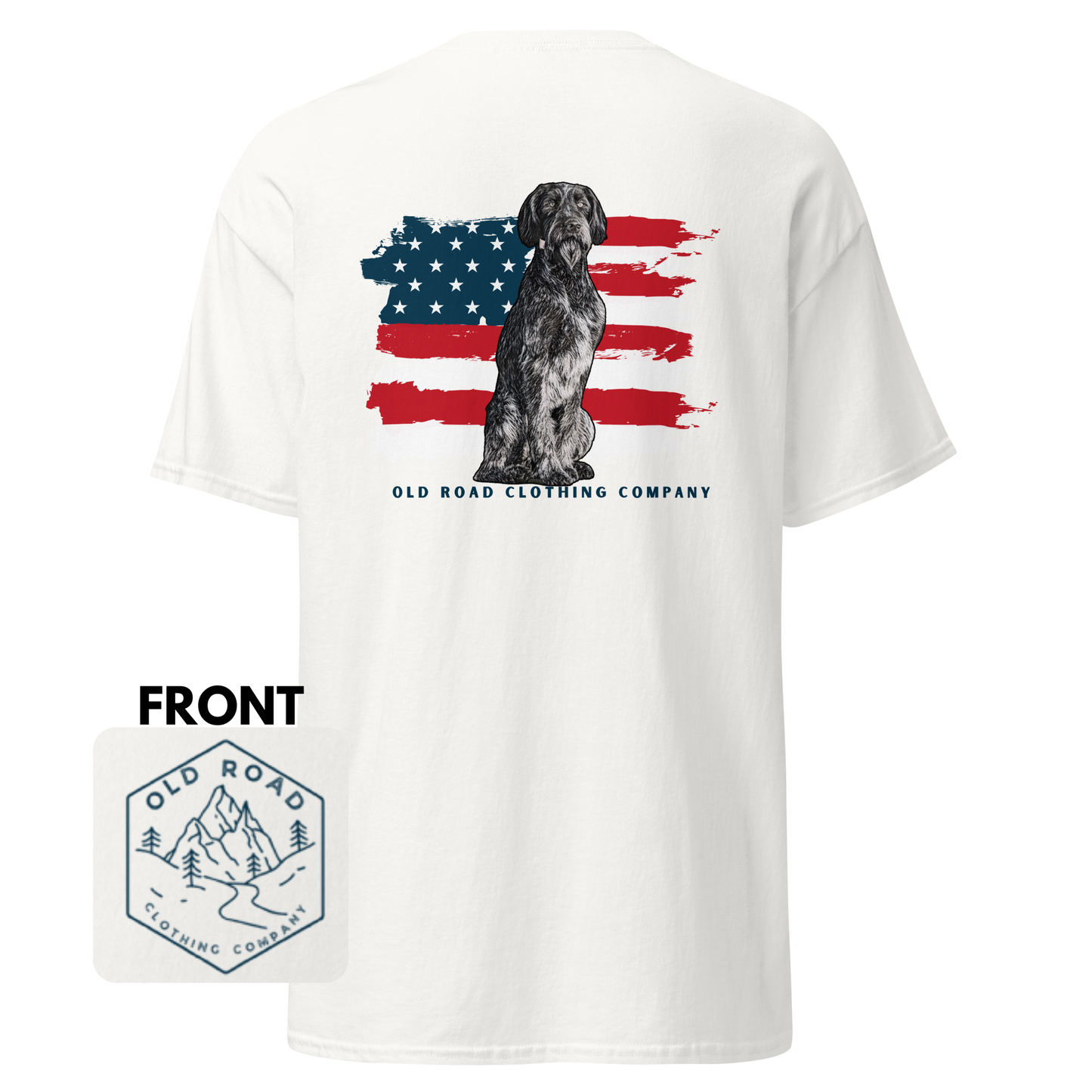 German Wiredhair Pointer Shirt | American Flag T Shirt | GWP T Shirt | Hunting Dog T Shirt | Bird Hunting T Shirt | Upland Hunting | Waterfowl Hunting