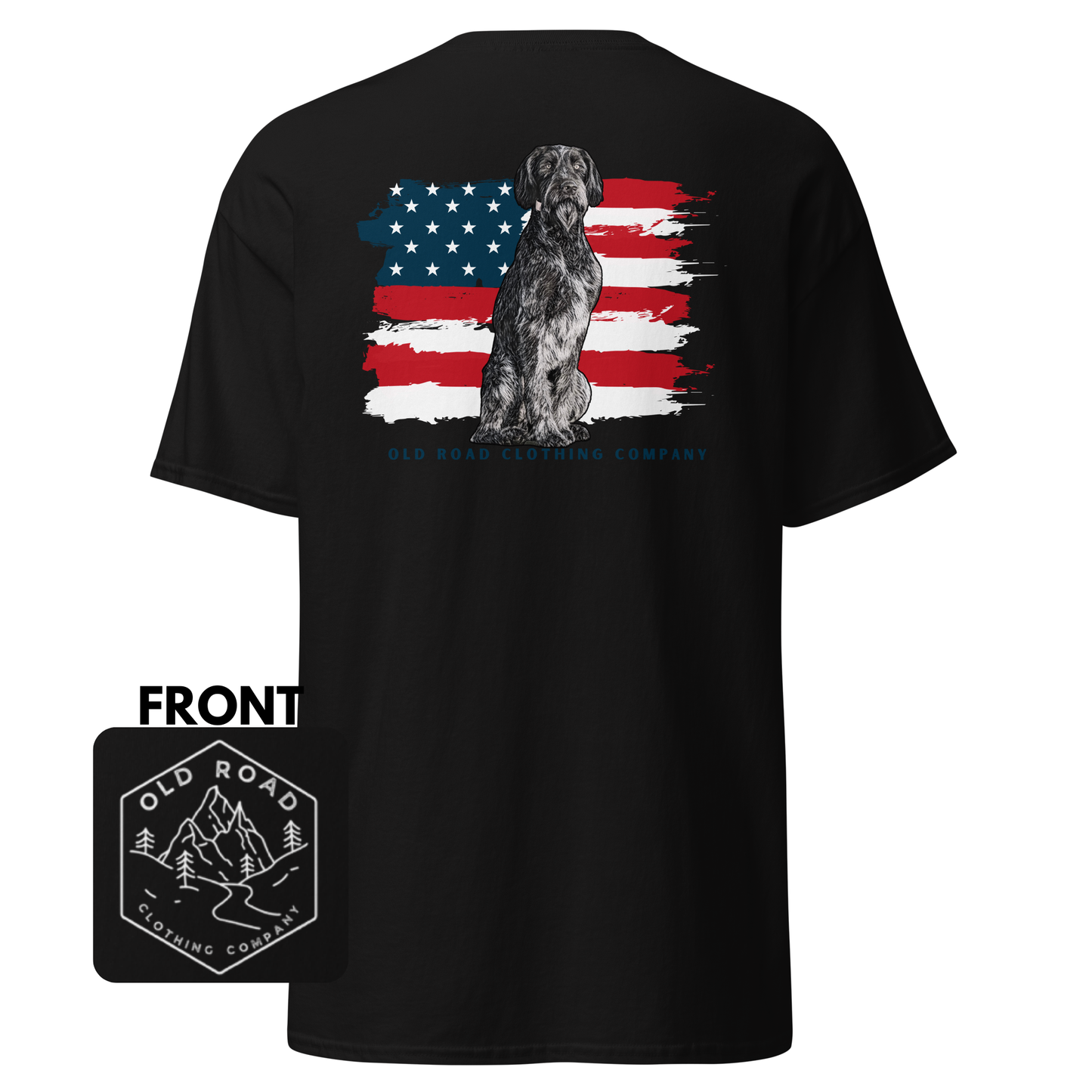 German Wiredhair Pointer Shirt | American Flag T Shirt | GWP T Shirt | Hunting Dog T Shirt | Bird Hunting T Shirt | Upland Hunting | Waterfowl Hunting