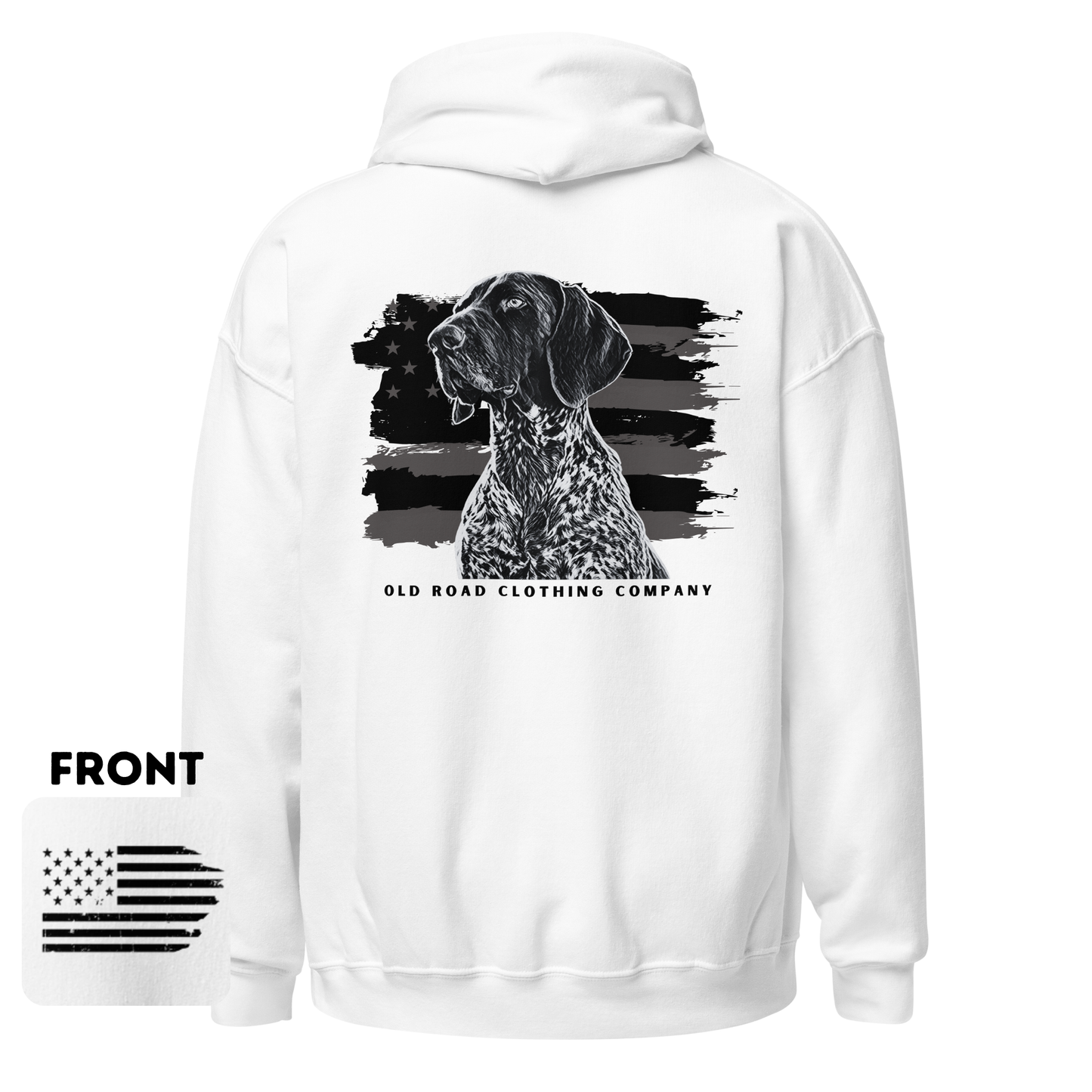 GSP Hoodie | German Wirehaired Pointer | American Flag Hoodie | American Flag Hunting Hoodie | Bird Hunting Hoodie | Pheasant Hunting Hoodie