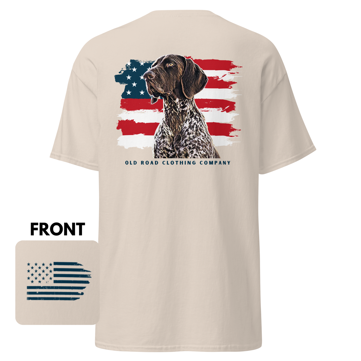 GSP T Shirt | German Shorthaired Pointer T Shirt | American Flag T Shirt | Bird Hunting T Shirt | Pheasant Hunting T Shirt | Grouse Hunting T Shirt