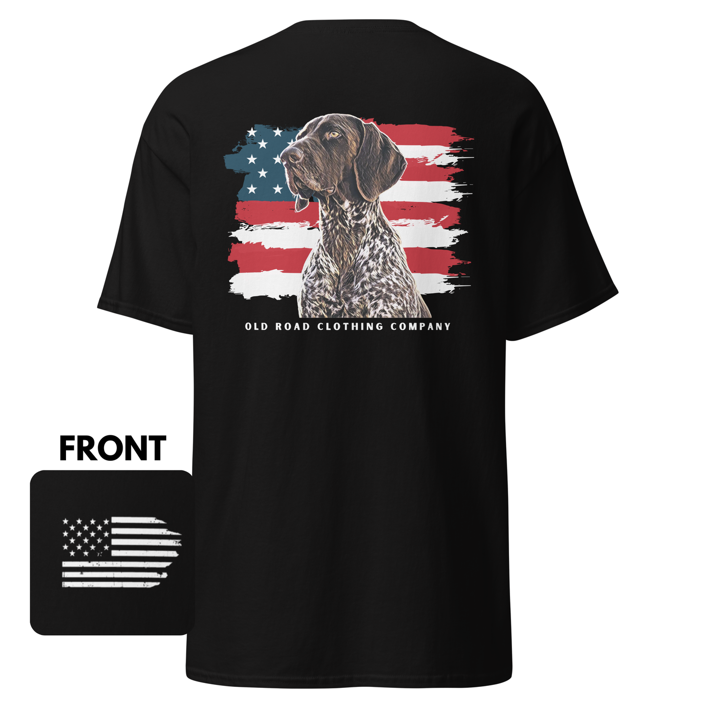 GSP T Shirt | German Shorthaired Pointer T Shirt | American Flag T Shirt | Bird Hunting T Shirt | Pheasant Hunting T Shirt | Grouse Hunting T Shirt