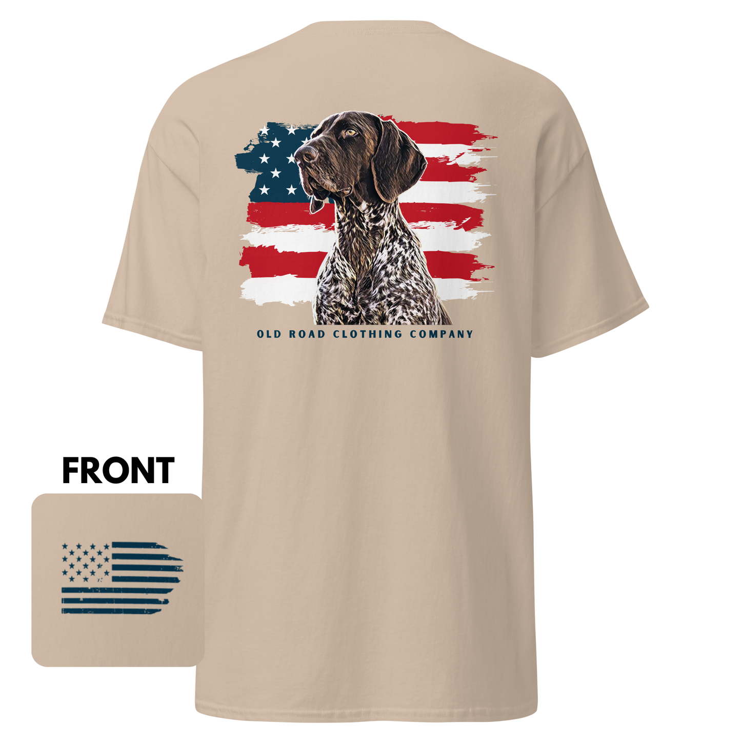 GSP T Shirt | German Shorthaired Pointer T Shirt | American Flag T Shirt | Bird Hunting T Shirt | Pheasant Hunting T Shirt | Grouse Hunting T Shirt