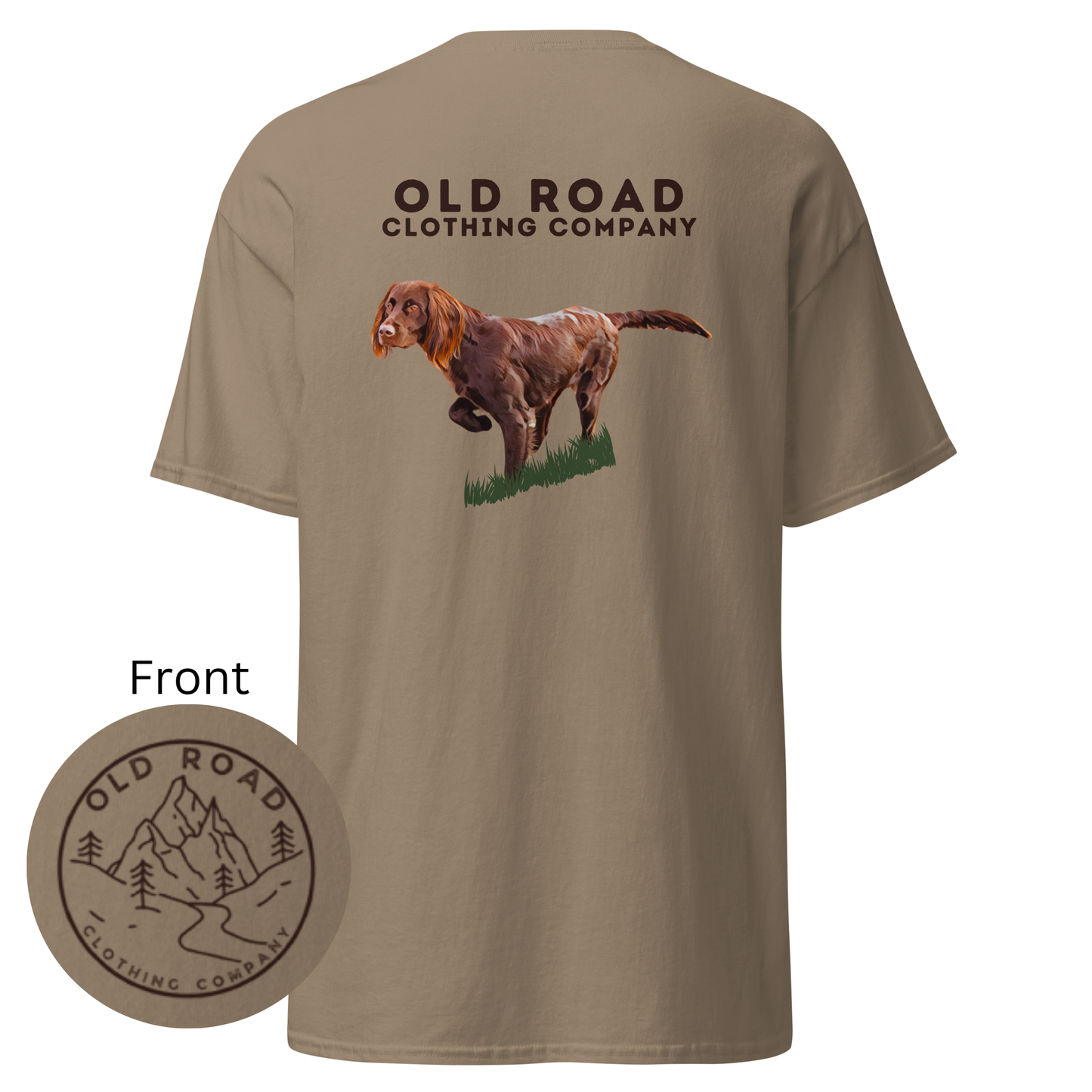 Brittany Dog Pointing | Working Brittany Spaniel Dog T Shirt | Pheasant Hunting T Shirt | Upland Hunting T Shirt | Mens Hunting T Shirt | Bird Hunting T Shirt
