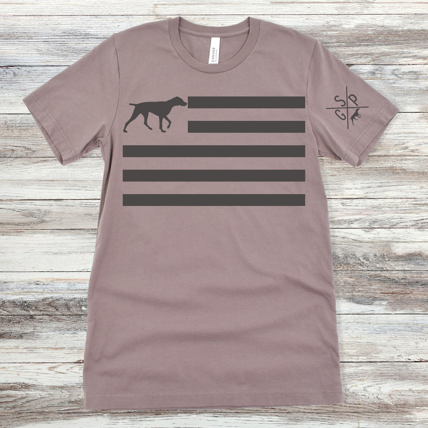 GSP Flag T Shirt | GSP X T Shirt | German Shorthaired Pointer Cross T Shirt | German Shorthaired Pointer Flag T Shirt | Upland Hunting T Shirt | Pheasant Hunting T Shirt | Bird Hunting T Shirt | Fathers Day Hunting Gift