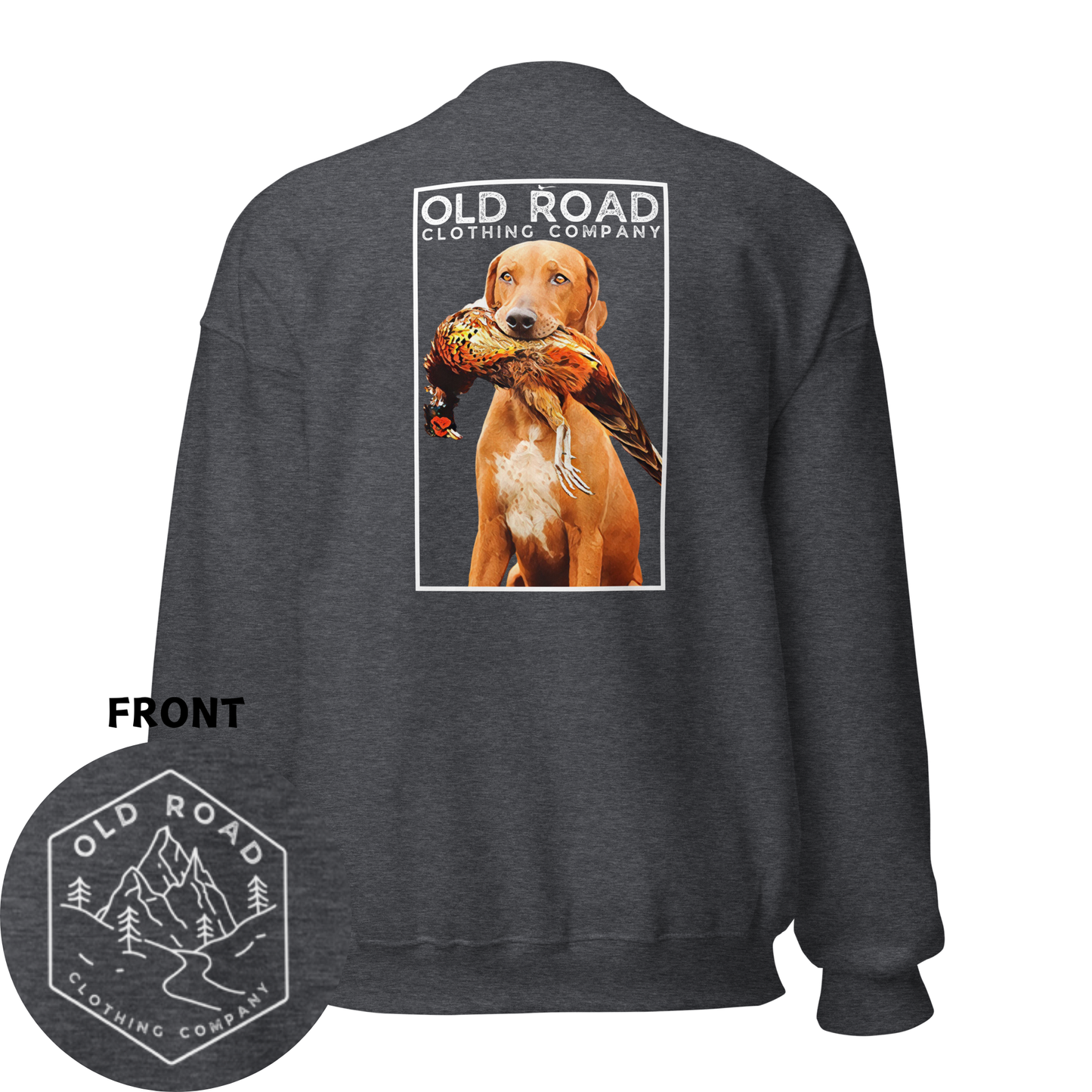 Crewneck Sweatshirt Vizsla Dog T Shirt | Pheasant Hunting T Shirt | Hunting Dog T Shirt | Upland Hunting T Shirt | Bird Hunting T Shirt | Bird Dog T Shirt