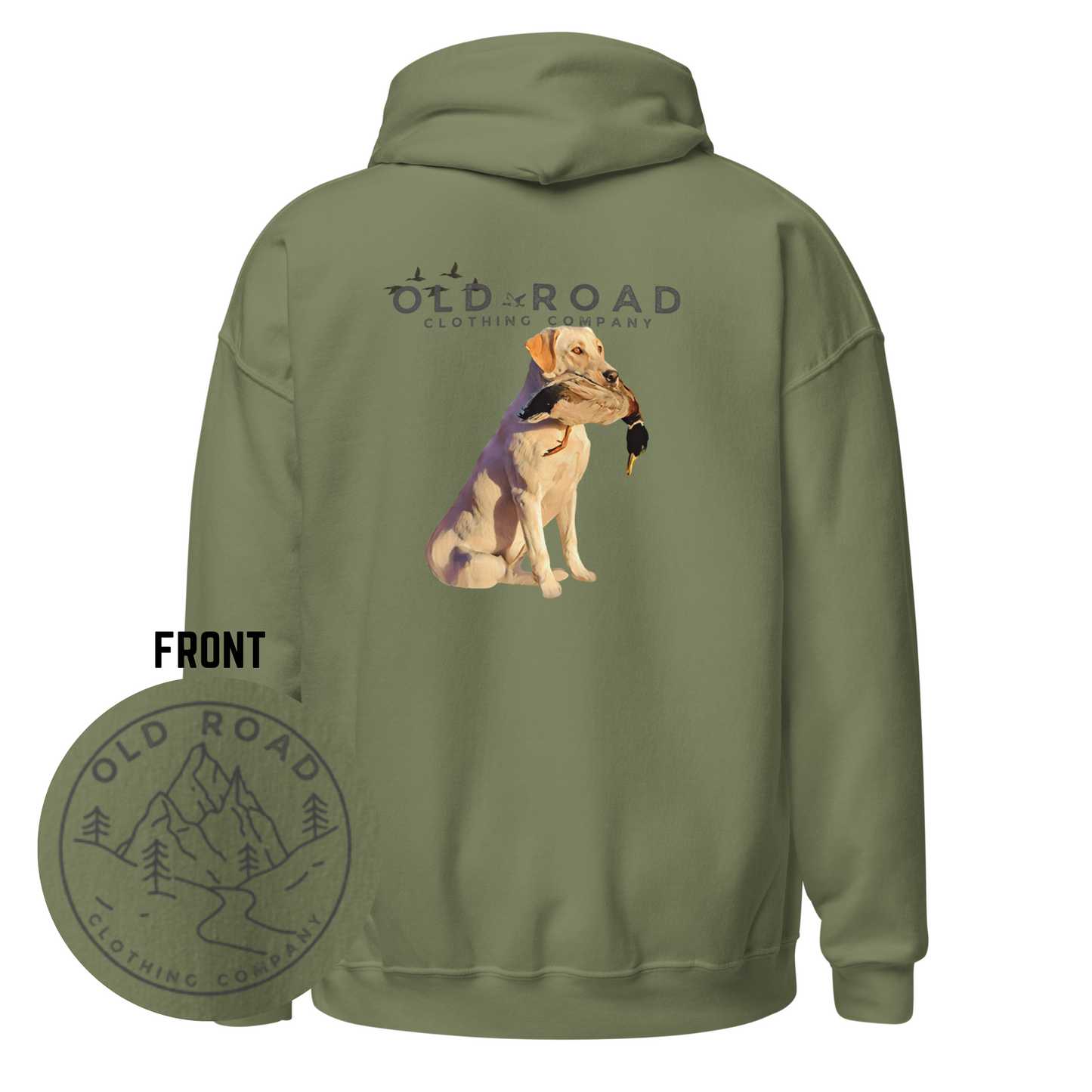 Labrador Retriever Holding Duck | Mens Duck Hunting Hoodie | Mens Waterfowl Hoodie | Unisex Hoodie | Yellow Lab | Lab Mom | Lab Dad | Fathers Day Gift