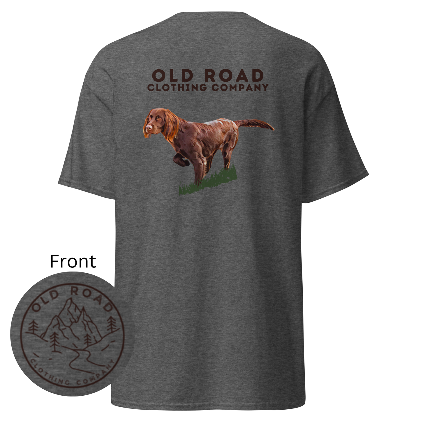 Brittany Dog Pointing | Working Brittany Spaniel Dog T Shirt | Pheasant Hunting T Shirt | Upland Hunting T Shirt | Mens Hunting T Shirt | Bird Hunting T Shirt