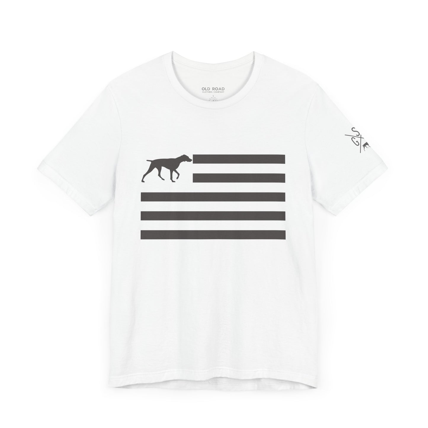 GSP Flag T Shirt | GSP X T Shirt | German Shorthaired Pointer Cross T Shirt | German Shorthaired Pointer Flag T Shirt | Upland Hunting T Shirt | Pheasant Hunting T Shirt | Bird Hunting T Shirt | Fathers Day Hunting Gift