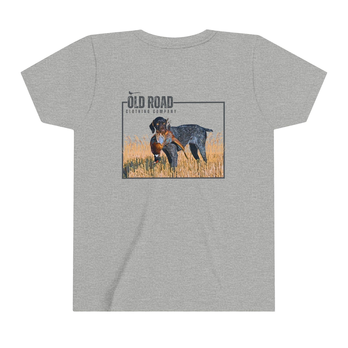 GSP Holding Pheasant Youth T Shirt | Pheasant Hunting German Shorthaired Pointer | Pheasant Hunting Hoodie | Bird Hunting | Bird Dogs | Hunting Dog