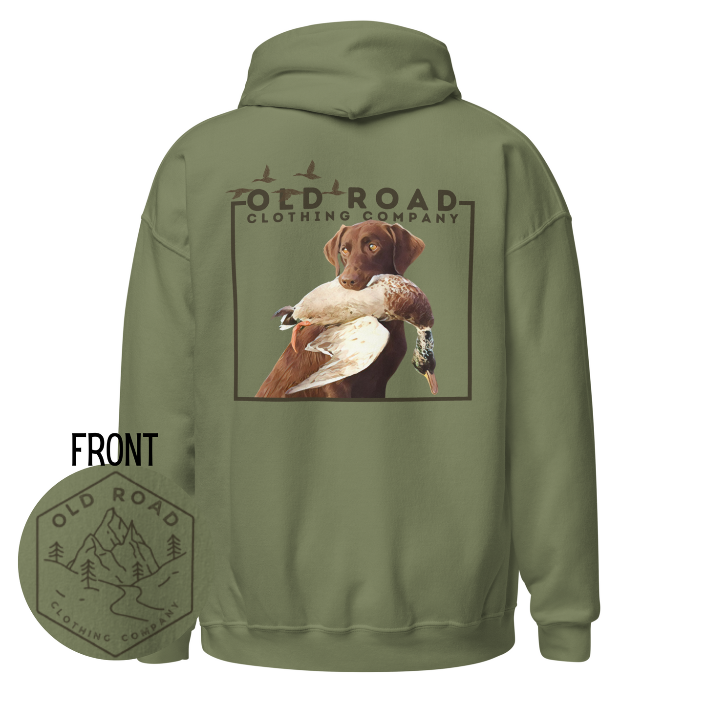 Labrador Retriever Duck Hunting Hoodie | Lab Retrieving Duck | Duck Hunting | Hunting Dog Shirt | Chocolate Lab | Waterfowl Shirt |