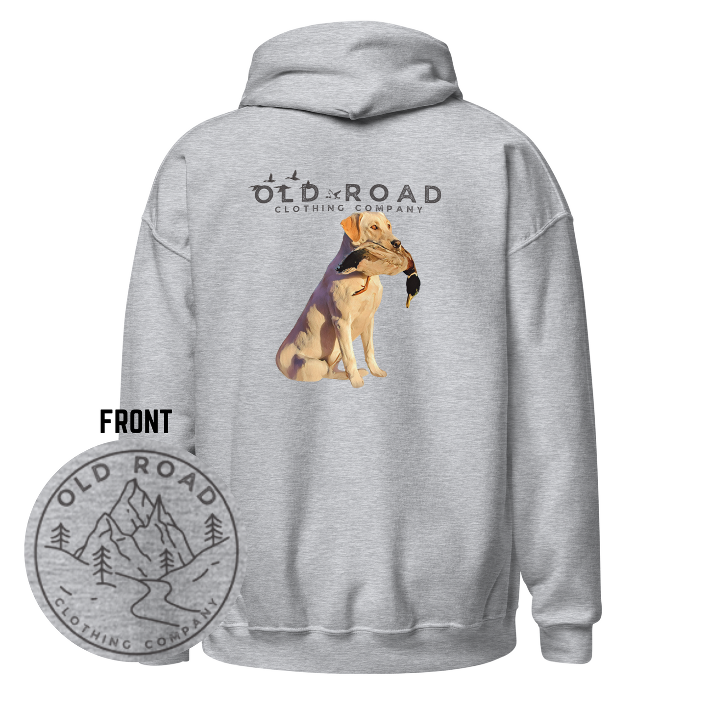 Labrador Retriever Holding Duck | Mens Duck Hunting Hoodie | Mens Waterfowl Hoodie | Unisex Hoodie | Yellow Lab | Lab Mom | Lab Dad | Fathers Day Gift