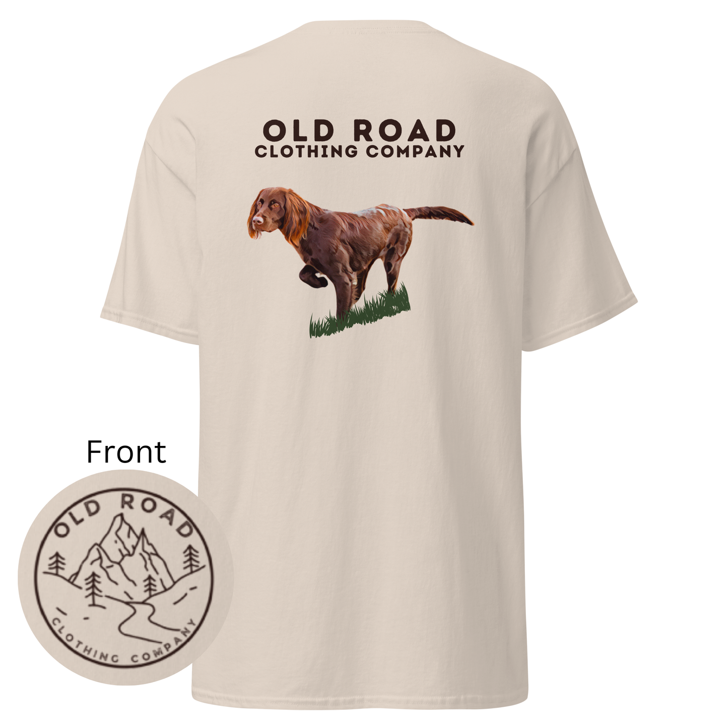 Brittany Dog Pointing | Working Brittany Spaniel Dog T Shirt | Pheasant Hunting T Shirt | Upland Hunting T Shirt | Mens Hunting T Shirt | Bird Hunting T Shirt