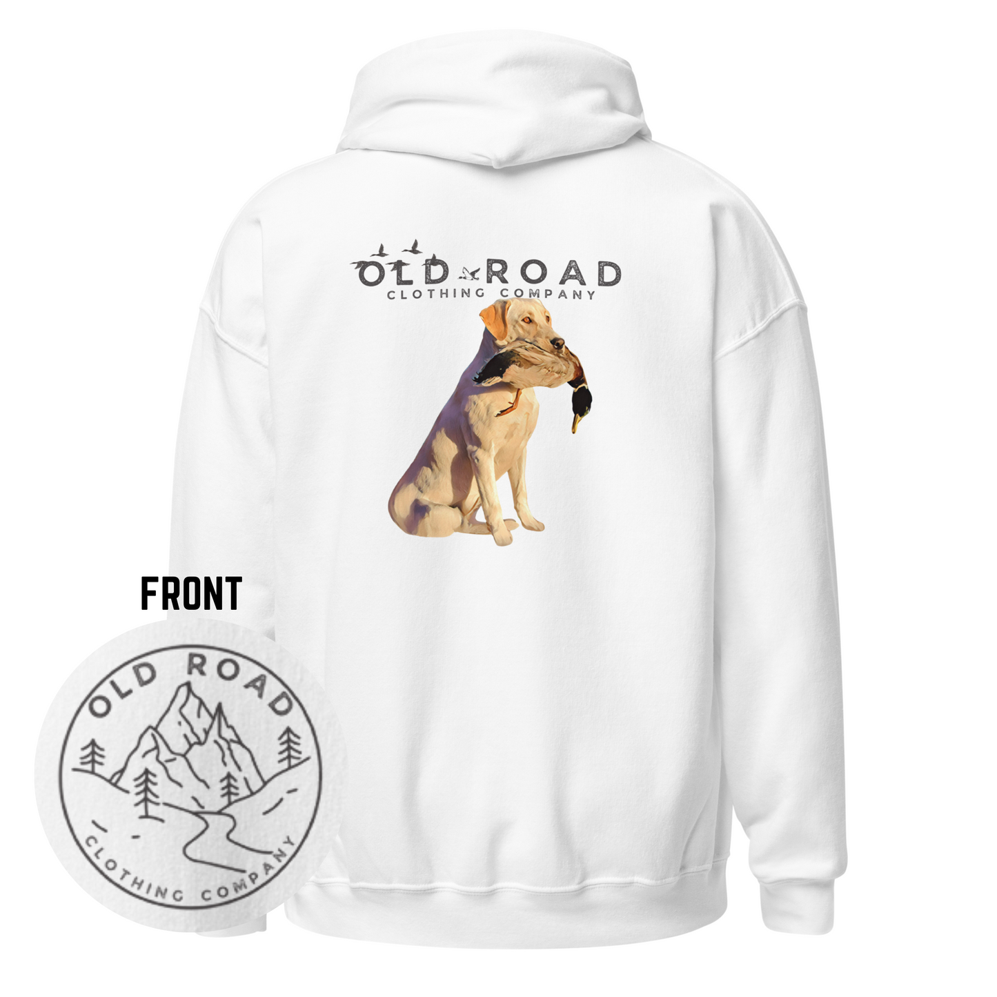 Labrador Retriever Holding Duck | Mens Duck Hunting Hoodie | Mens Waterfowl Hoodie | Unisex Hoodie | Yellow Lab | Lab Mom | Lab Dad | Fathers Day Gift