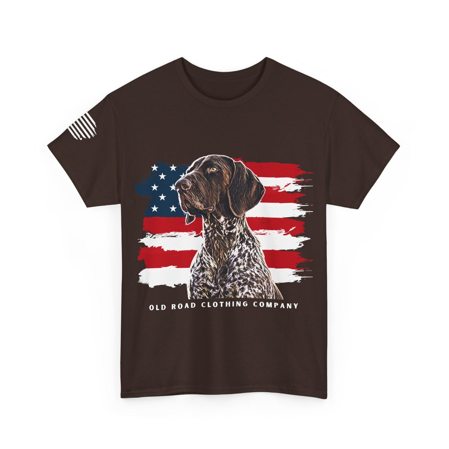 GSP T Shirt | GSP American Flag T Shirt | Upland Hunting Dog | Pheasant Hunting Dog | German Shorthaired Pointer | Grouse Hunting Shirt