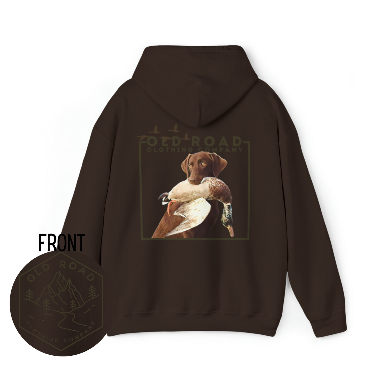 Labrador Retriever Duck Hunting Hoodie | Lab Retrieving Duck | Duck Hunting | Hunting Dog Shirt | Chocolate Lab | Waterfowl Shirt |