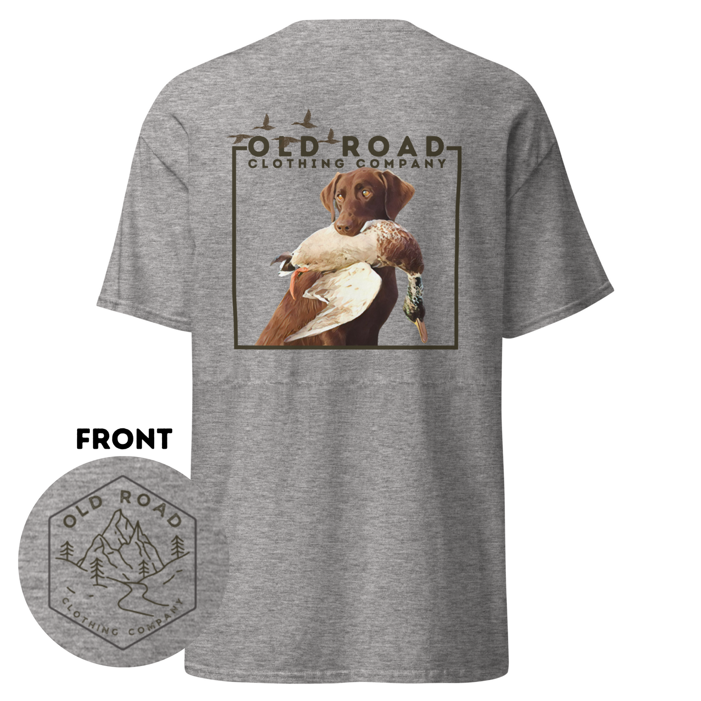 Labrador Retriever Duck Hunting T Shirt | Lab Retrieving Duck | Duck Hunting | Hunting Dog Shirt | Chocolate Lab | Waterfowl Shirt