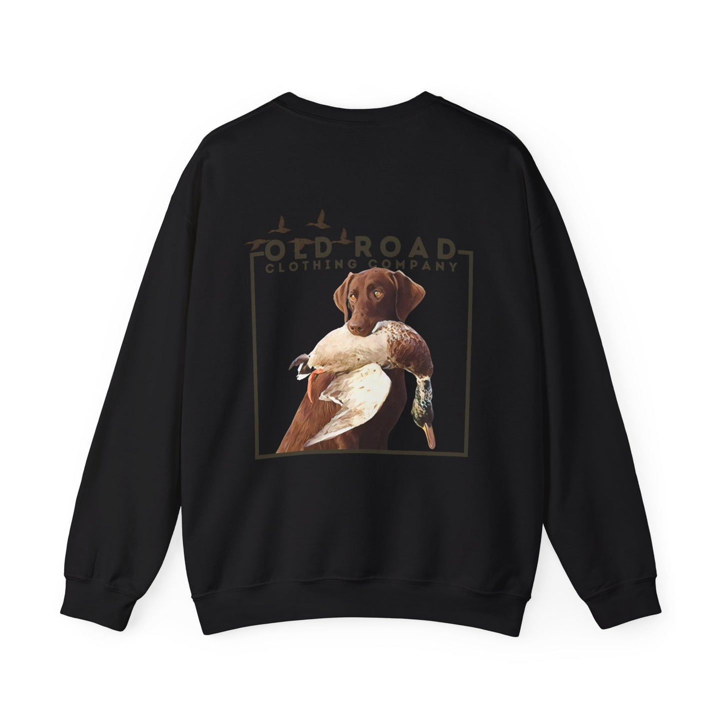 Labrador Retriever Duck Hunting Sweatshirt | Lab Retrieving Duck | Hunting Dog Shirt | Chocolate Lab | Waterfowl Shirt | Crewneck Sweatshirt