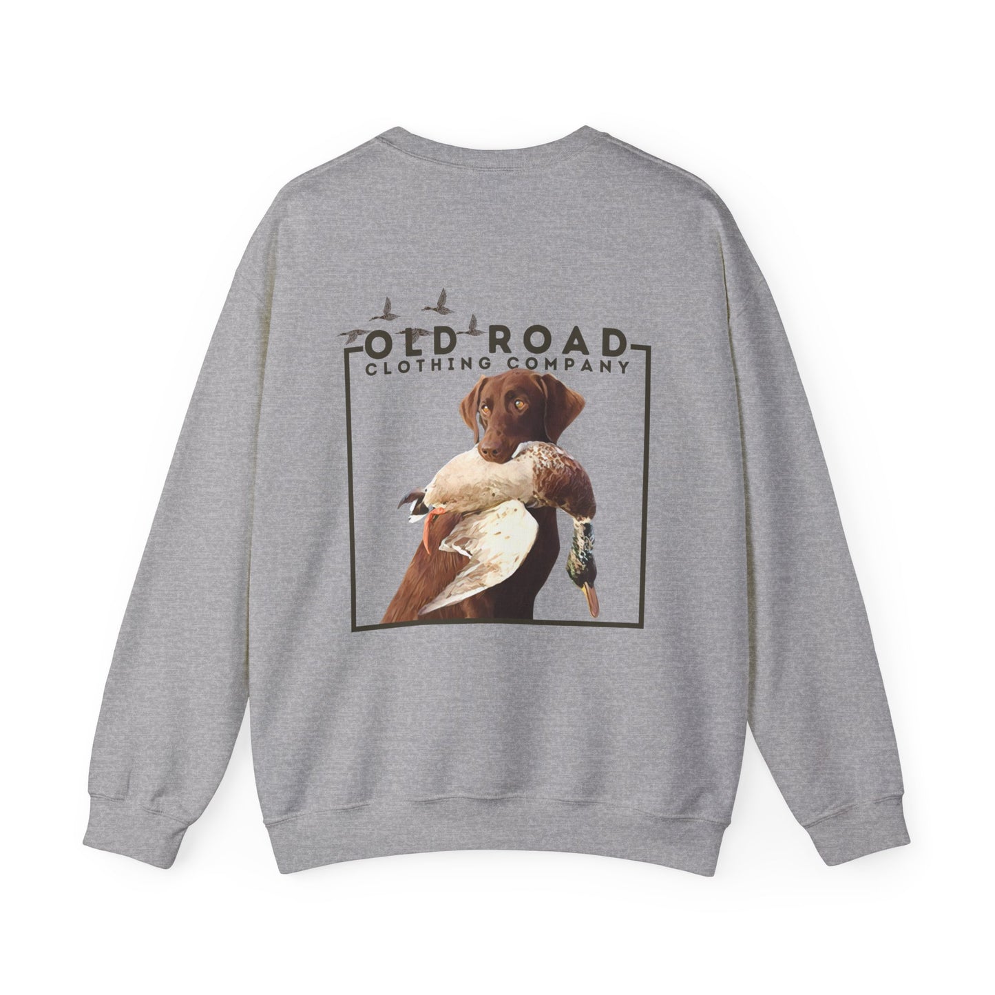 Labrador Retriever Duck Hunting Sweatshirt | Lab Retrieving Duck | Hunting Dog Shirt | Chocolate Lab | Waterfowl Shirt | Crewneck Sweatshirt