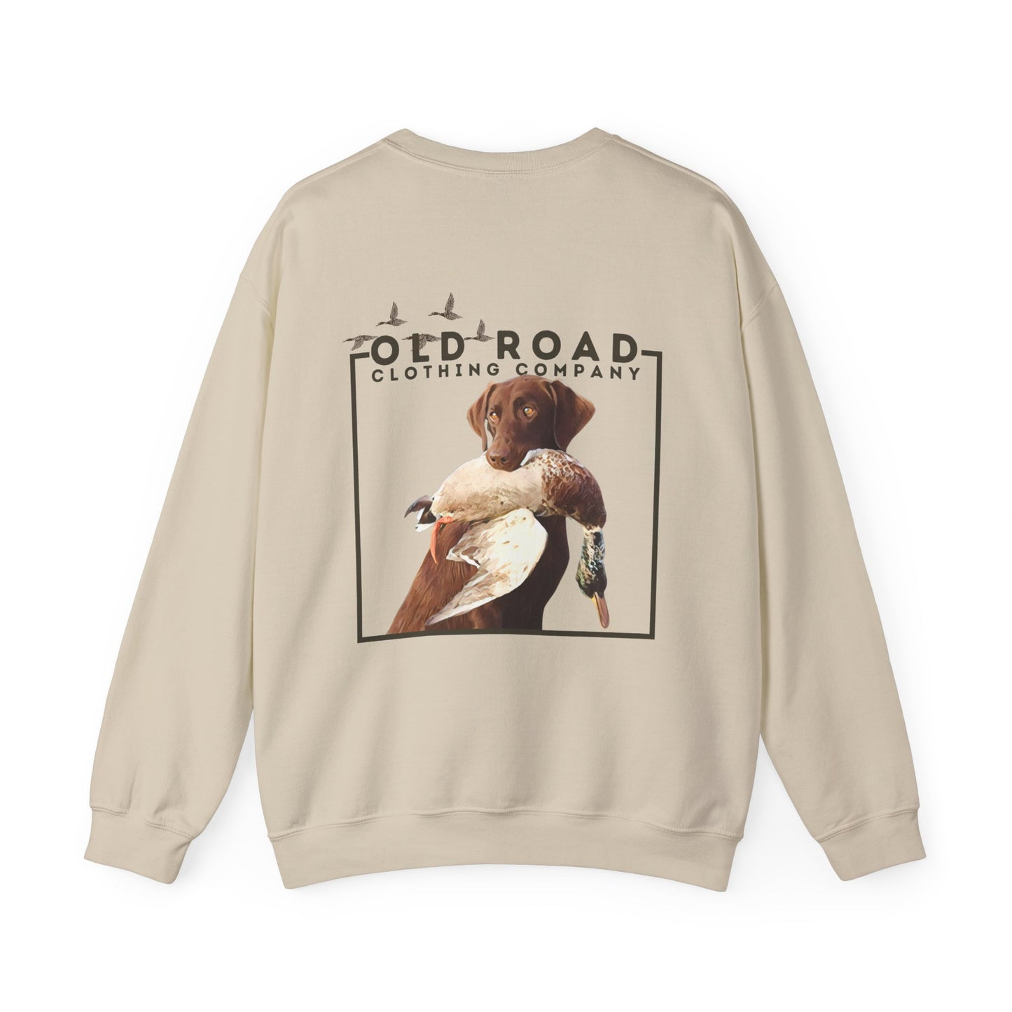 Labrador Retriever Duck Hunting Sweatshirt | Lab Retrieving Duck | Hunting Dog Shirt | Chocolate Lab | Waterfowl Shirt | Crewneck Sweatshirt