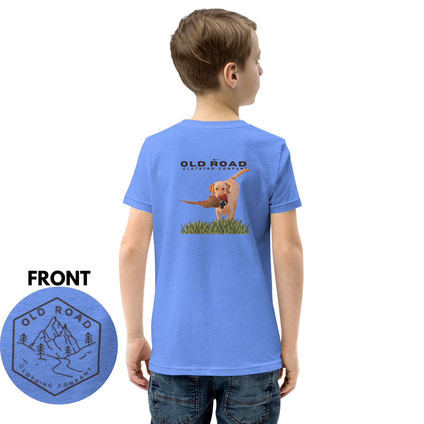Labrador Retriever Youth T Shirt | Pheasant Hunting | Yellow Lab | Working Labrador Dog | Hunting Dog | Lab and Pheasants | Bird Hunting T Shirt