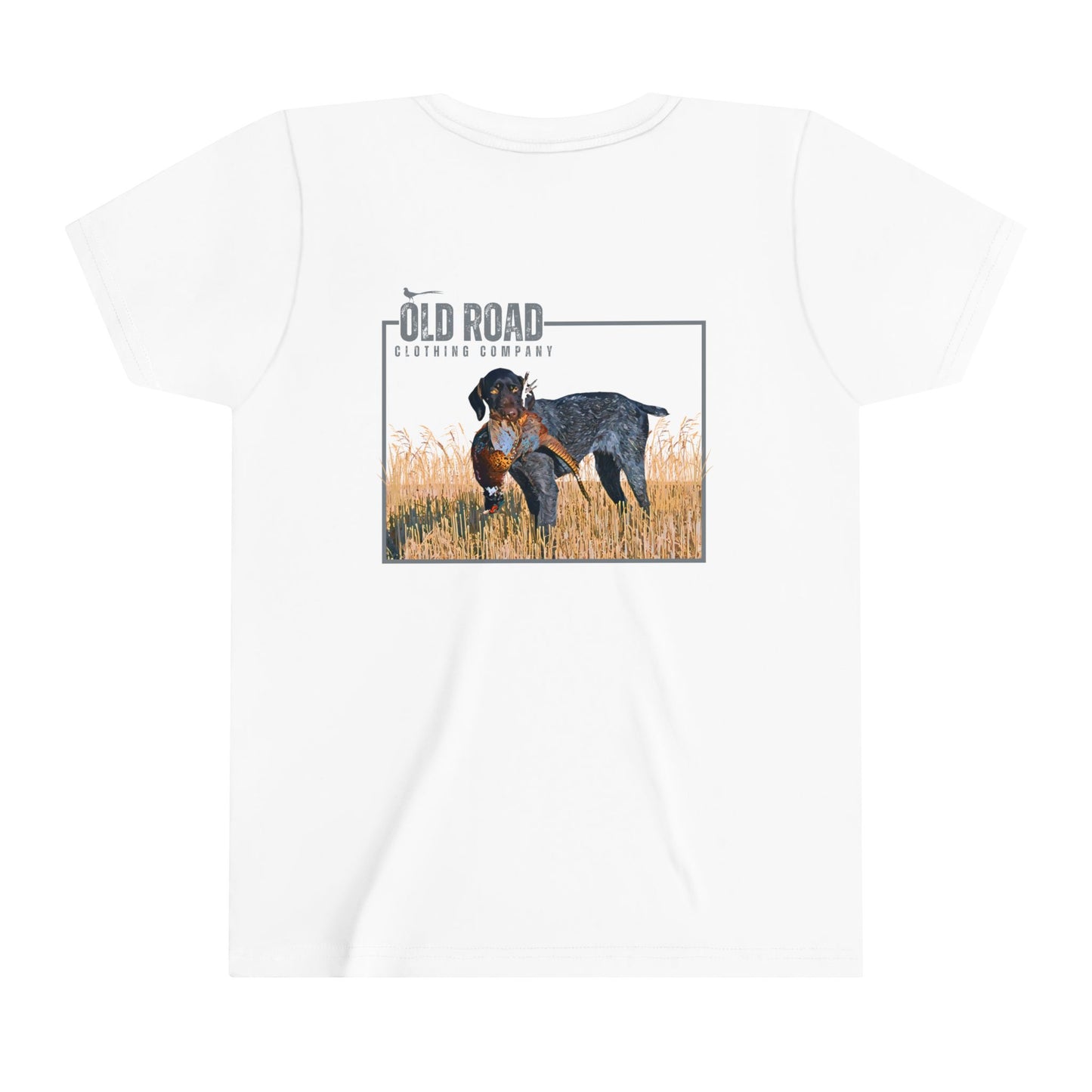 GSP Holding Pheasant Youth T Shirt | Pheasant Hunting German Shorthaired Pointer | Pheasant Hunting Hoodie | Bird Hunting | Bird Dogs | Hunting Dog