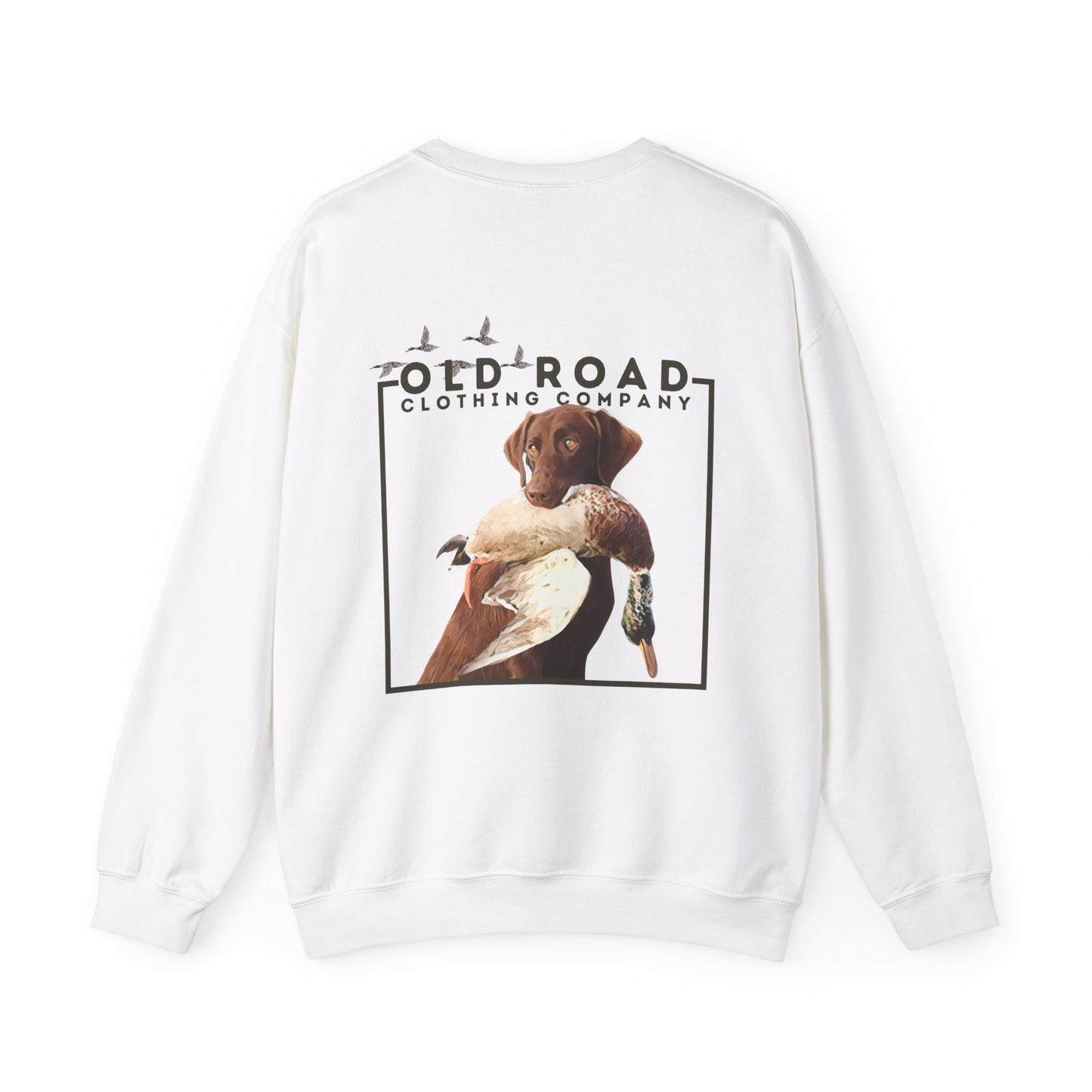 Labrador Retriever Duck Hunting Sweatshirt | Lab Retrieving Duck | Hunting Dog Shirt | Chocolate Lab | Waterfowl Shirt | Crewneck Sweatshirt