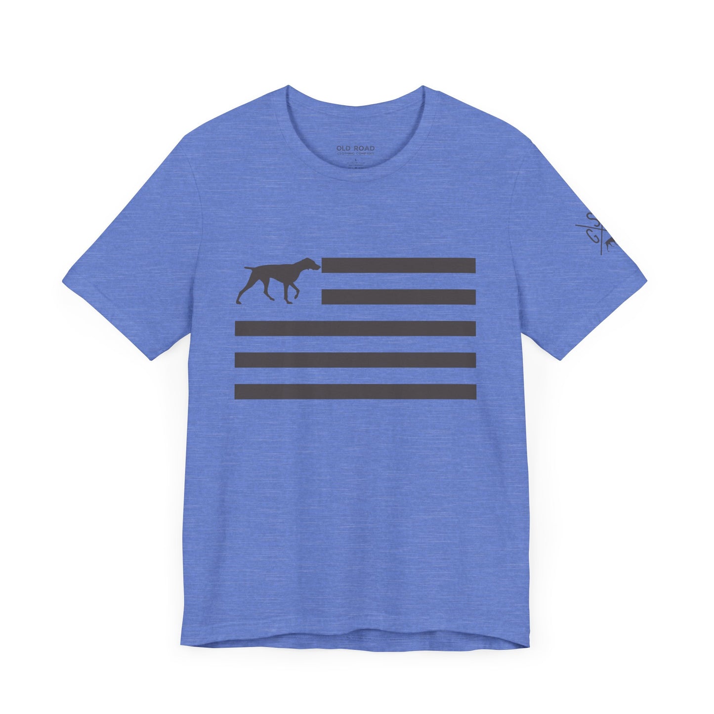 GSP Flag T Shirt | GSP X T Shirt | German Shorthaired Pointer Cross T Shirt | German Shorthaired Pointer Flag T Shirt | Upland Hunting T Shirt | Pheasant Hunting T Shirt | Bird Hunting T Shirt | Fathers Day Hunting Gift