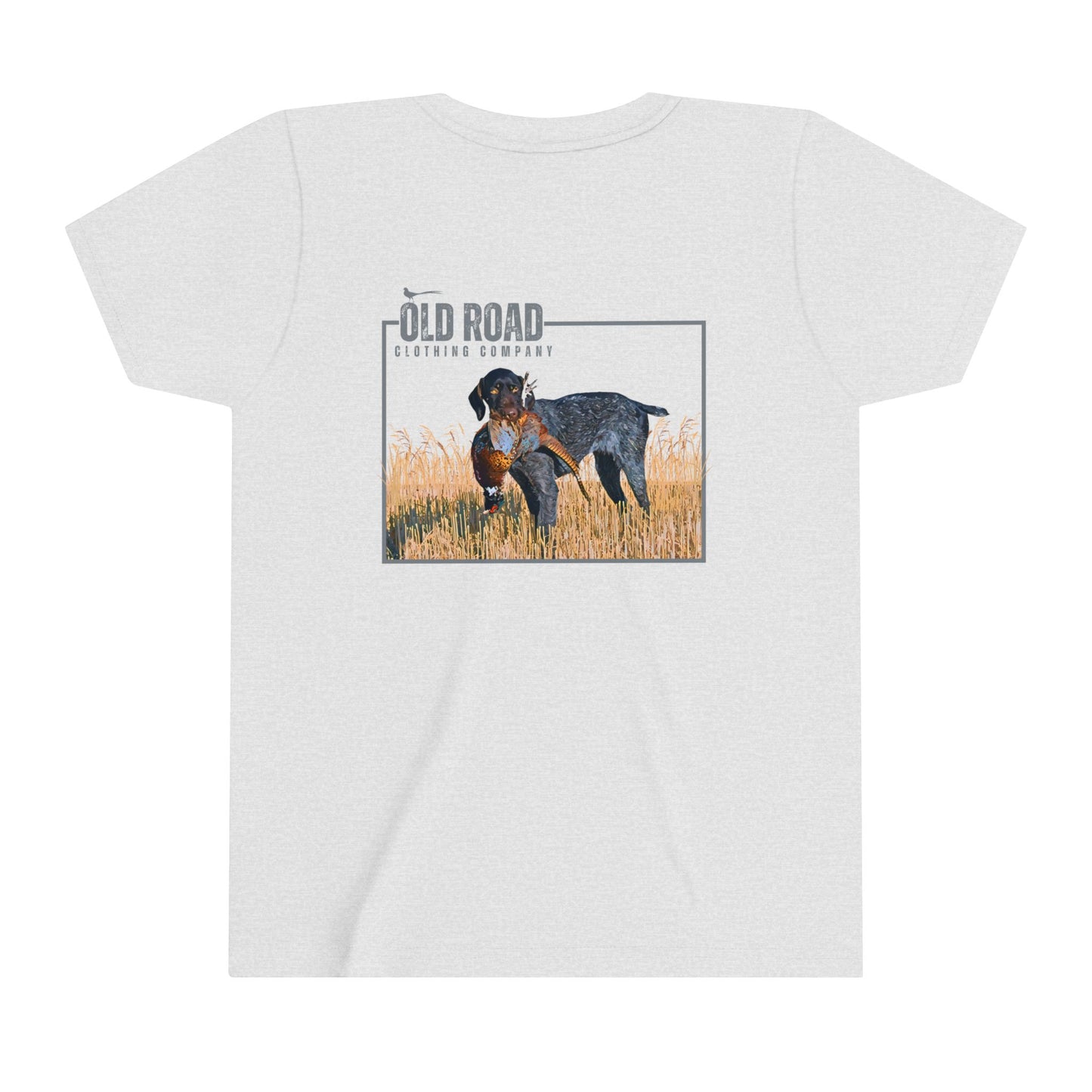 GSP Holding Pheasant Youth T Shirt | Pheasant Hunting German Shorthaired Pointer | Pheasant Hunting Hoodie | Bird Hunting | Bird Dogs | Hunting Dog