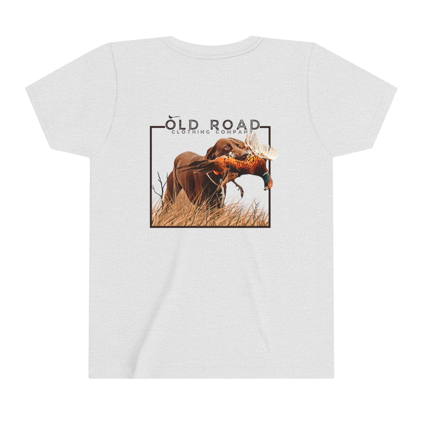 Youth of Labrador Retriever Pheasant Hunting T Shirt | Lab Retrieving Pheasant | Duck Hunting | Hunting Dog Shirt | Chocolate Lab | Upland Hunting