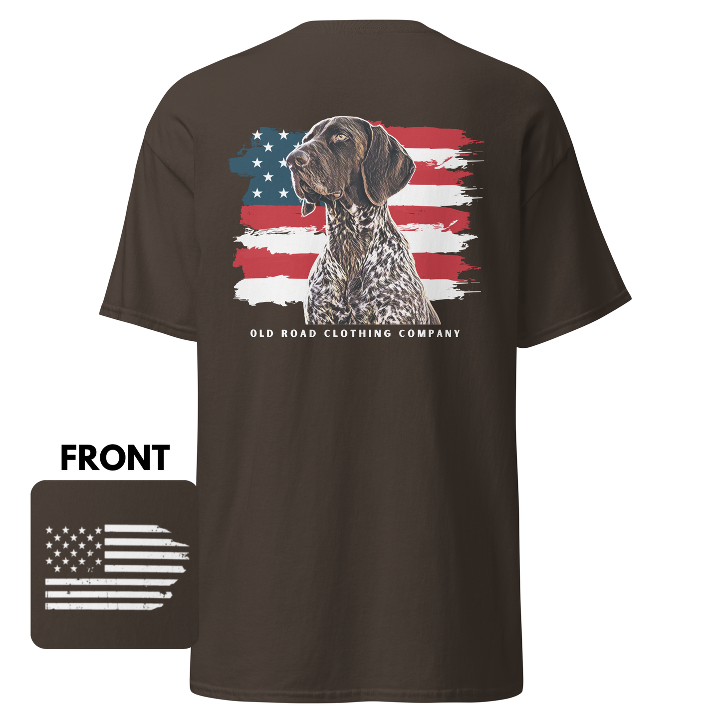 GSP T Shirt | German Shorthaired Pointer T Shirt | American Flag T Shirt | Bird Hunting T Shirt | Pheasant Hunting T Shirt | Grouse Hunting T Shirt