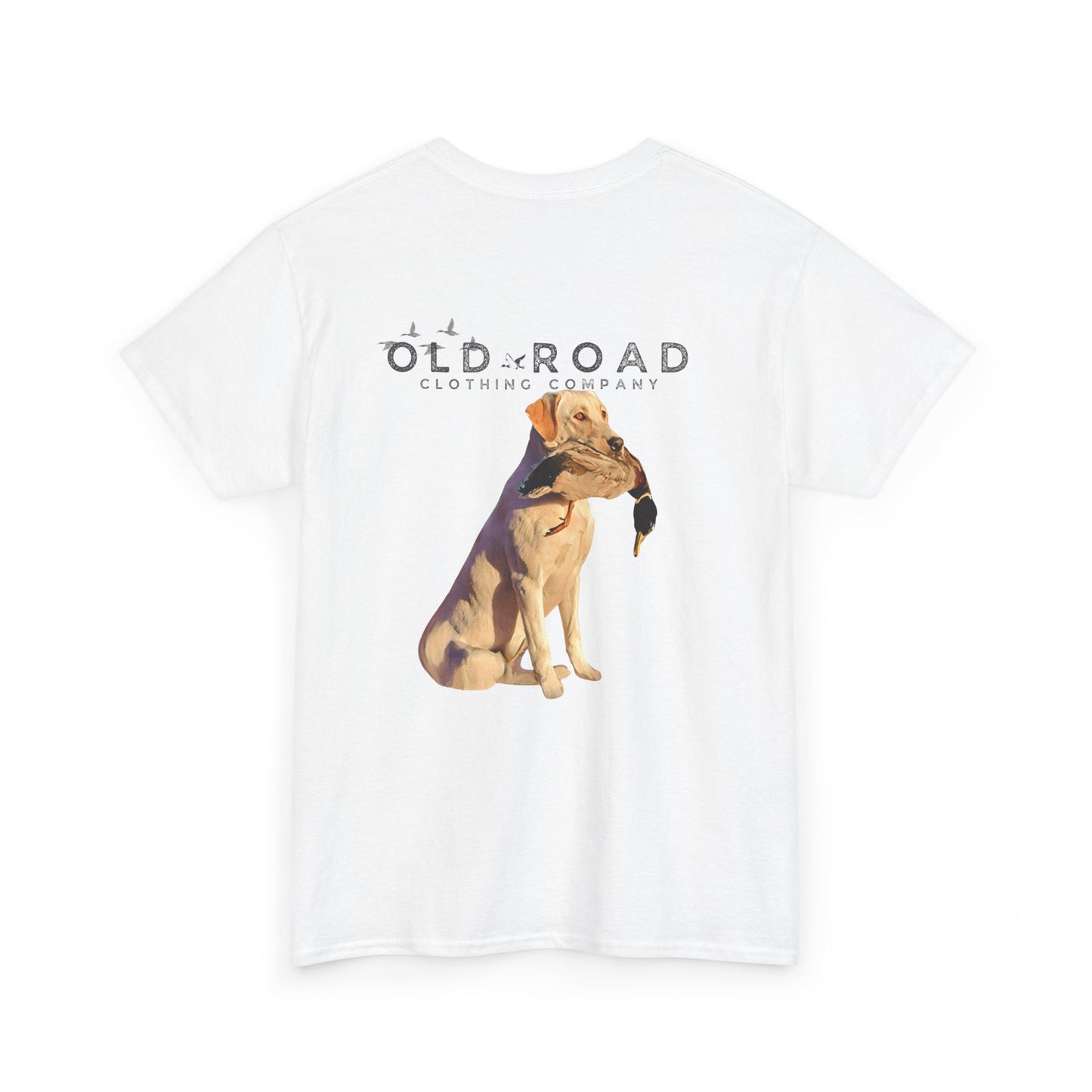 Labrador Retriever Holding Duck | Mens Duck Hunting T Shirt | Mens Waterfowl T Shirt | Unisex T Shirt | Yellow Lab | Lab Mom | Lab Dad | Fathers Day Gift
