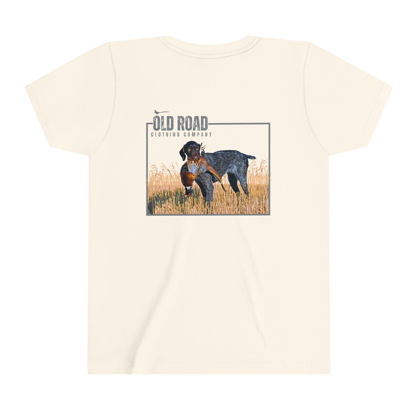 GSP Holding Pheasant Youth T Shirt | Pheasant Hunting German Shorthaired Pointer | Pheasant Hunting Hoodie | Bird Hunting | Bird Dogs | Hunting Dog