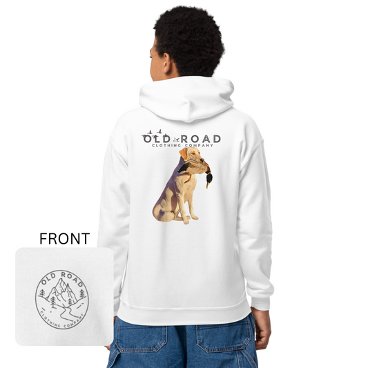 Youth Labrador Retriever Holding Duck | Youth Duck Hunting Hoodie | Youth Waterfowl Hoodie | Unisex Hoodie | Yellow Lab | Matching Hunting Hoodie | Fathers Day Gift